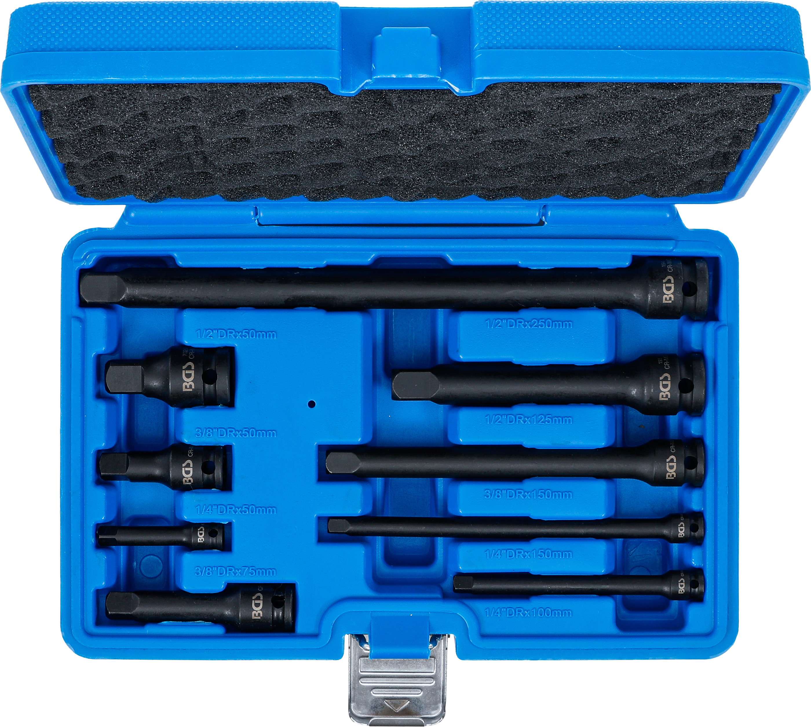 BGS Kraft-Verlängerungs-Satz | 6,3 mm (1/4") / 10 mm (3/8") / 12,5 mm (1/2") | 9-tlg.