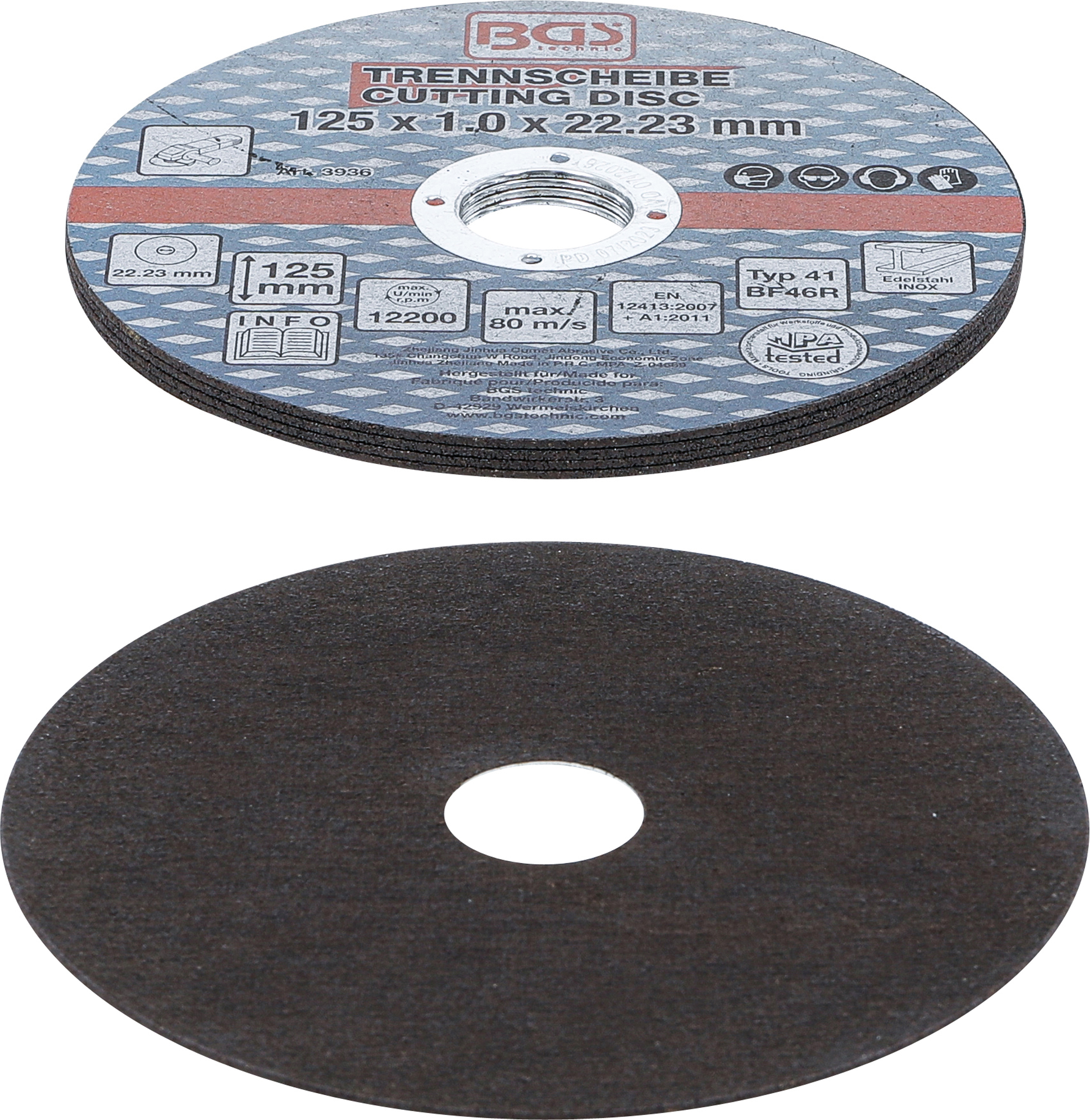 BGS Trennscheiben für Edelstahl | Ø 125 x 1,0 x 22,2 mm | 5-tlg.