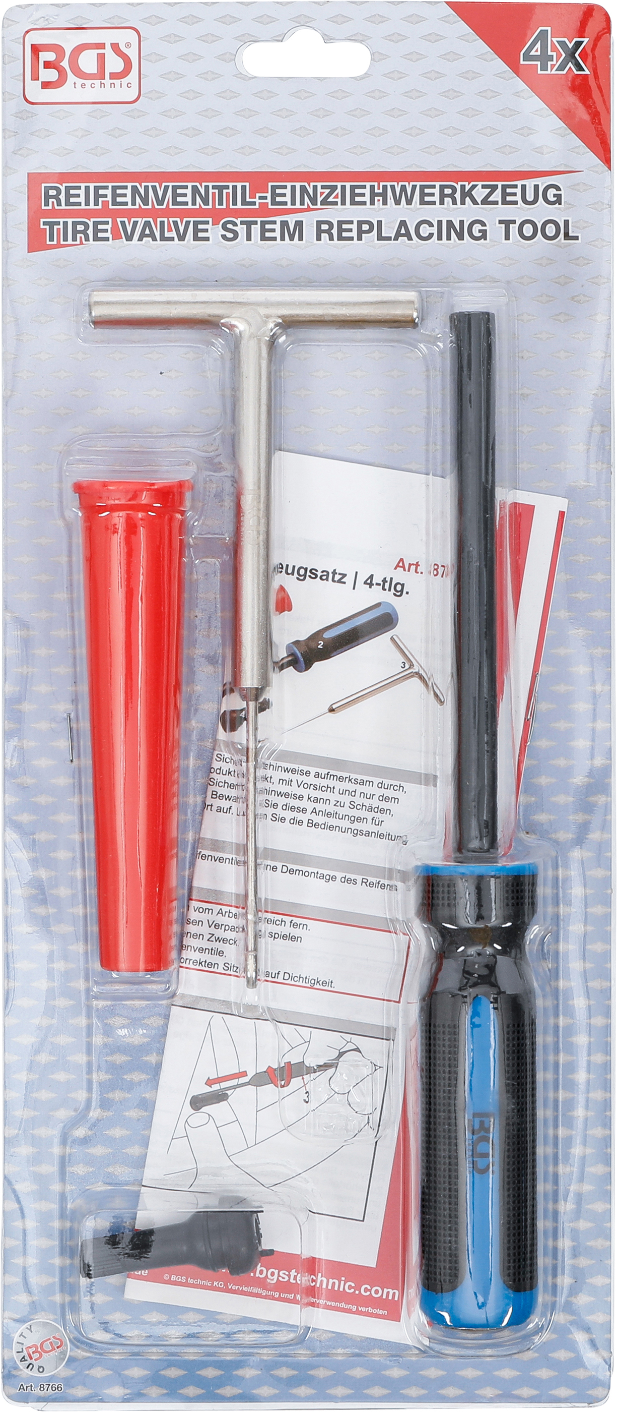 BGS Reifenventil-Einziehwerkzeugsatz | 4-tlg.