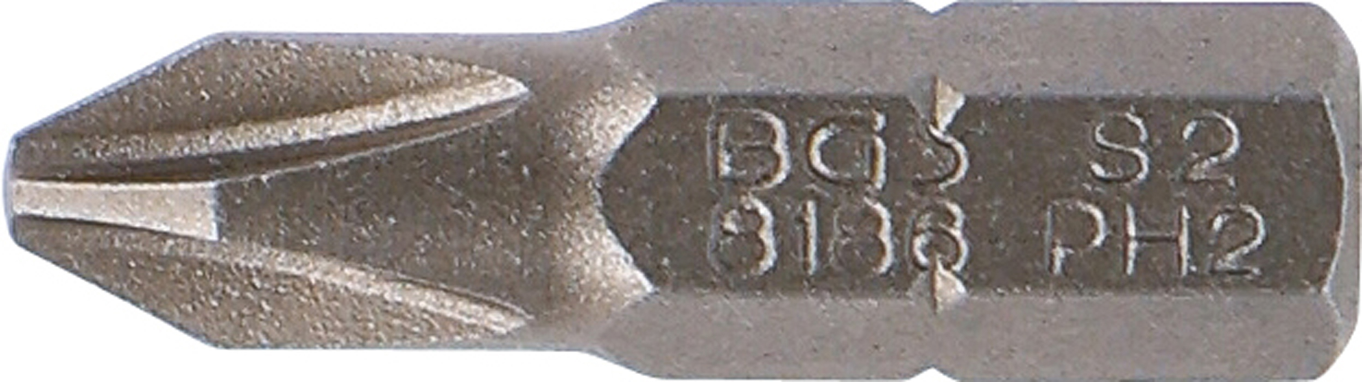 BGS Bit | Länge 25 mm | Antrieb Außensechskant 6,3 mm (1/4") | Kreuzschlitz PH2