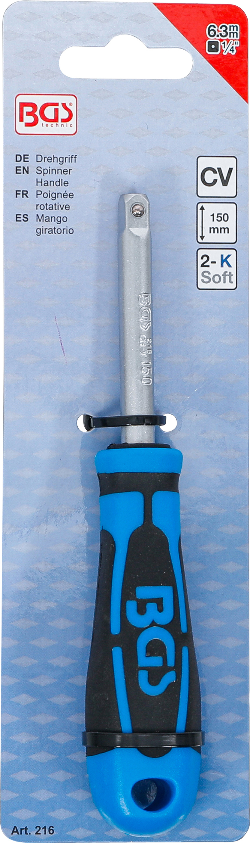 BGS Drehgriff | Abtrieb Außenvierkant 6,3 mm (1/4") | 150 mm