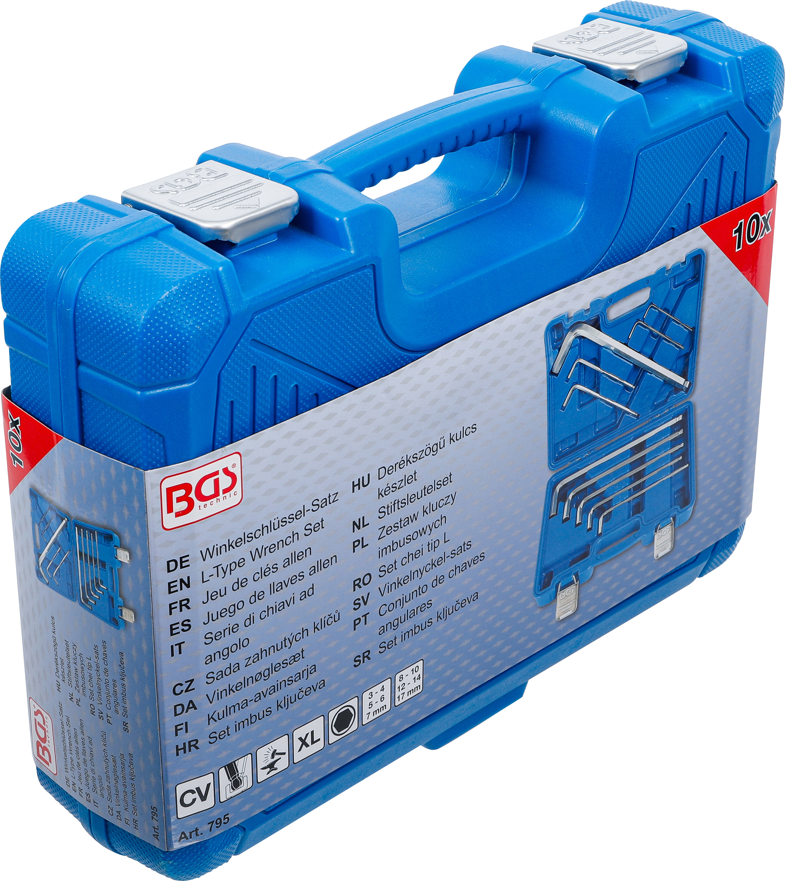 BGS Winkelschlüssel-Satz | "Max" | Innensechskant 3 - 17 mm | 10-tlg.
