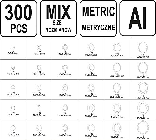 Yato Aluminium Dichtring Sortiment 300tlg