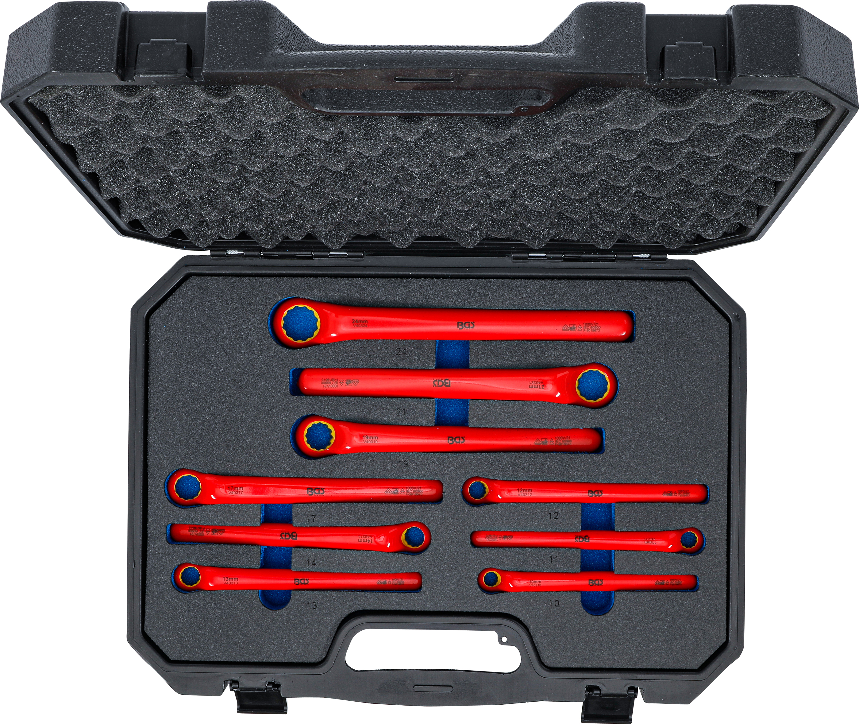 BGS VDE-Ringschlüssel-Satz | tief gekröpft | SW 10 - 24 mm | 9-tlg.