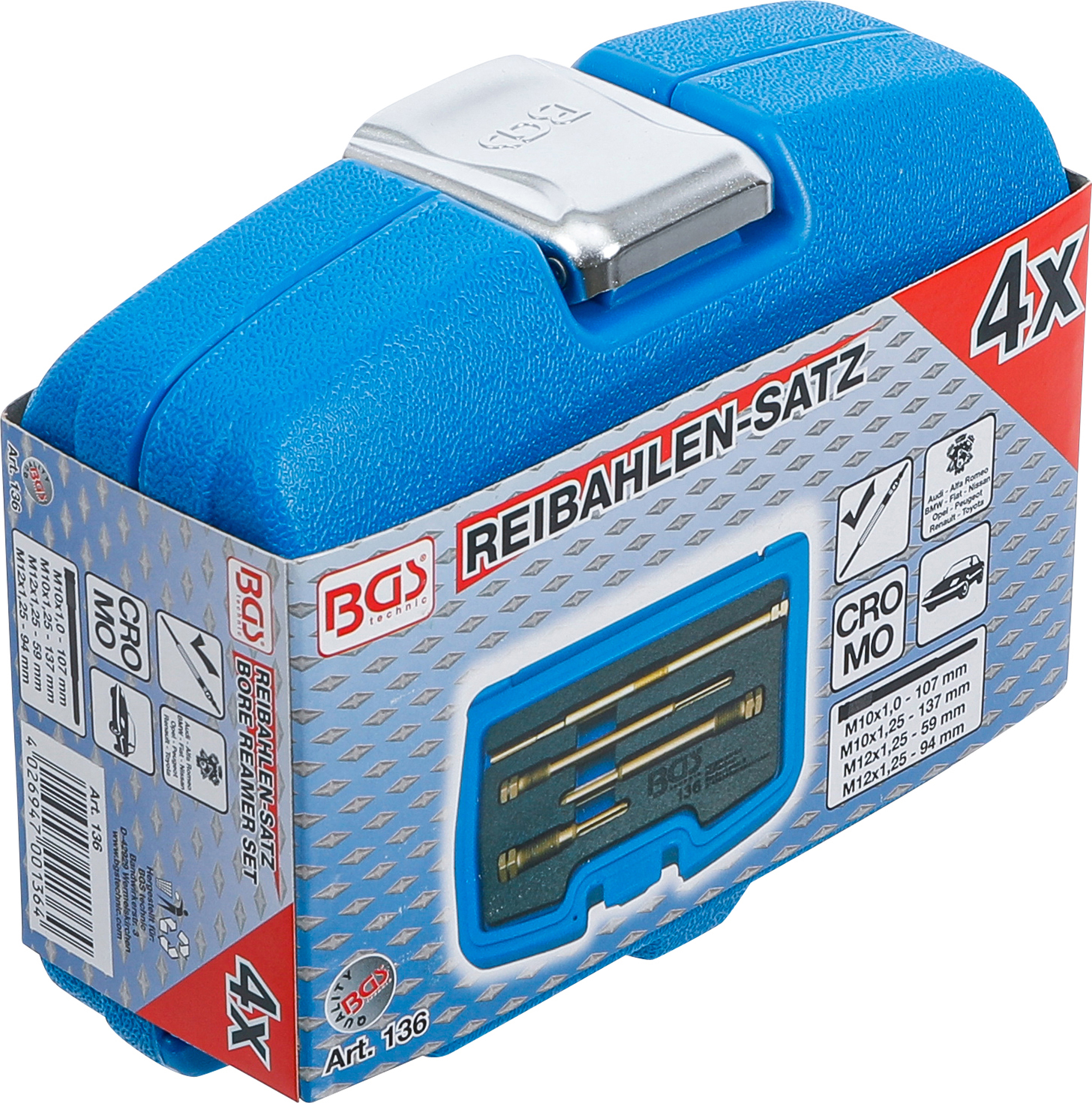 BGS Reibahlen-Satz für Glühkerzenbohrungen | 4-tlg.