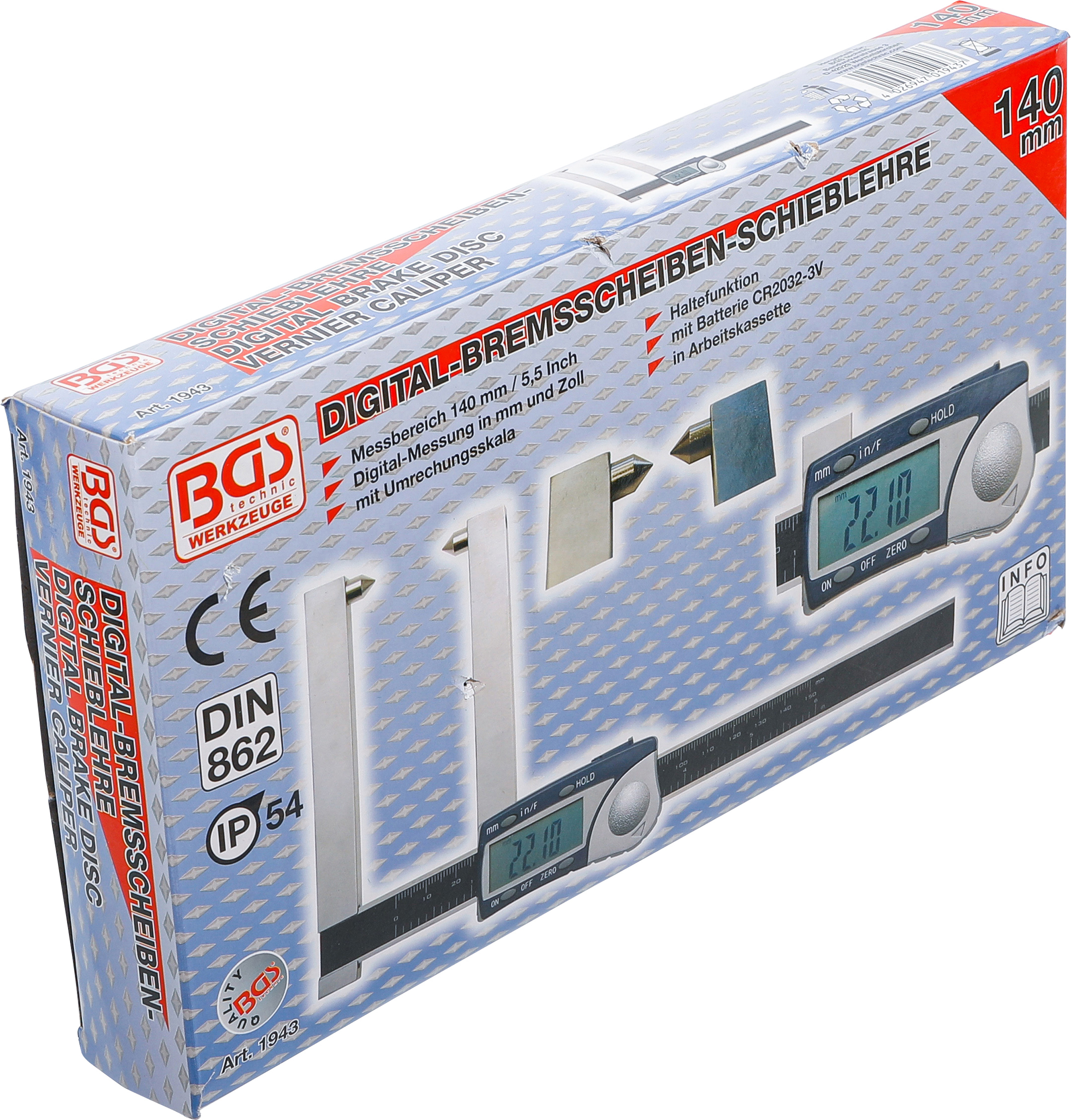 BGS Digital-Bremsscheiben-Messschieber | 140 mm