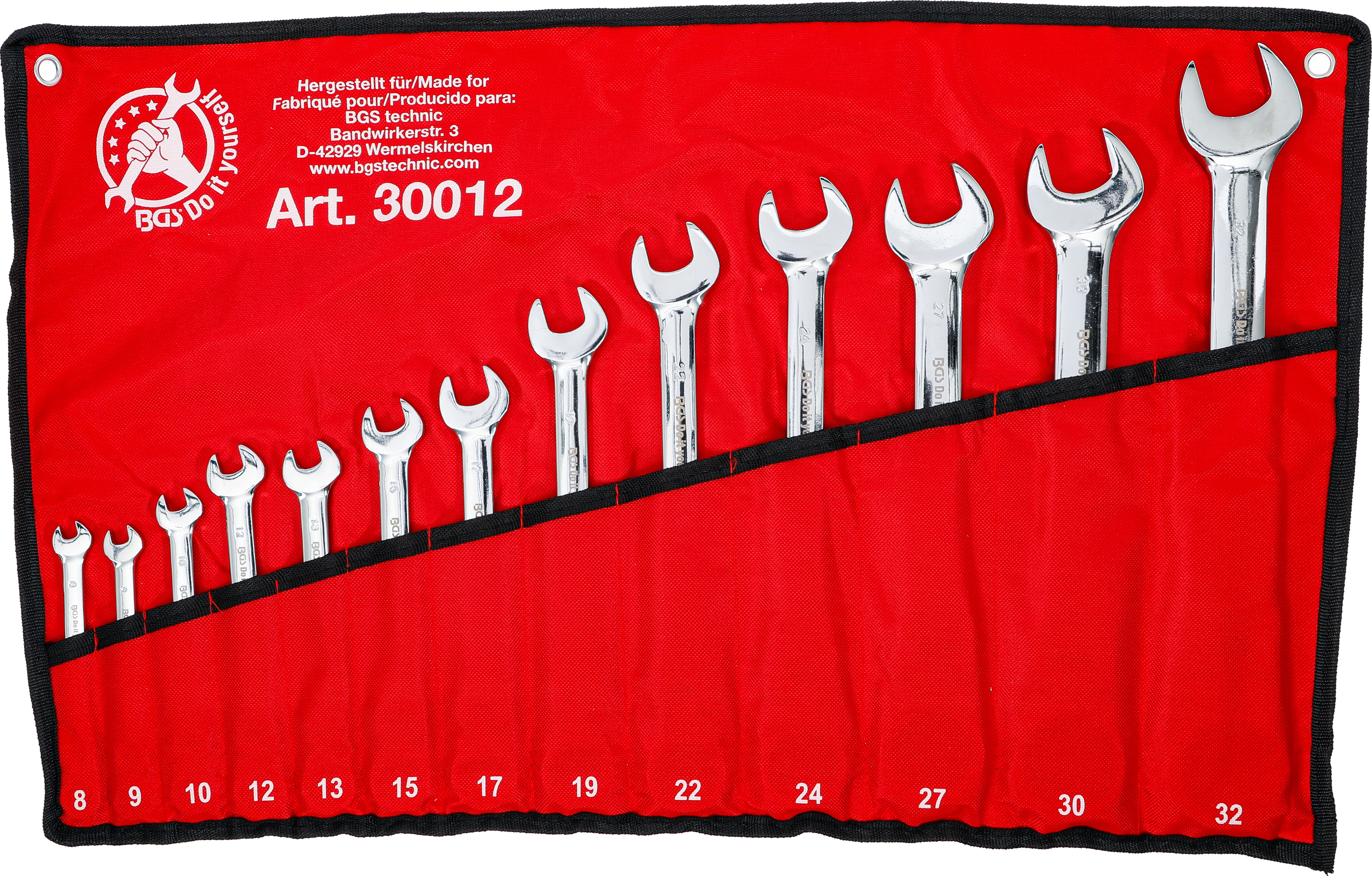 BGS Ratschenring-Maulschlüssel-Satz | flexible Köpfe | SW 8 - 32 mm | 13-tlg.