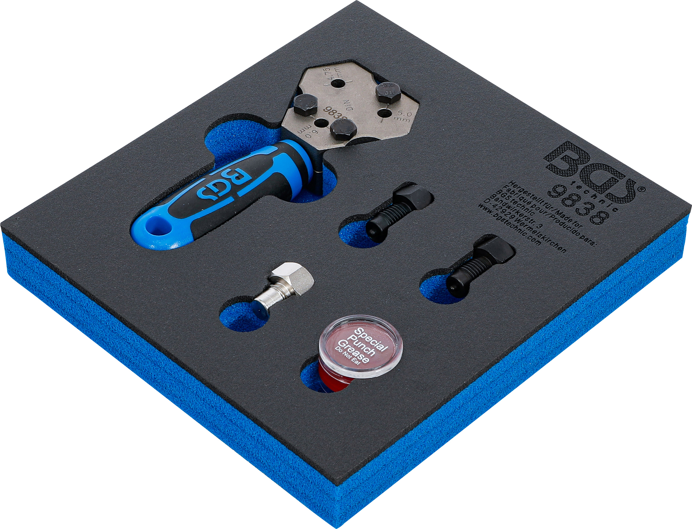 BGS Werkstattwageneinlage 1/6: Bördelgerät | DIN 4,75 / 5 / 6 mm