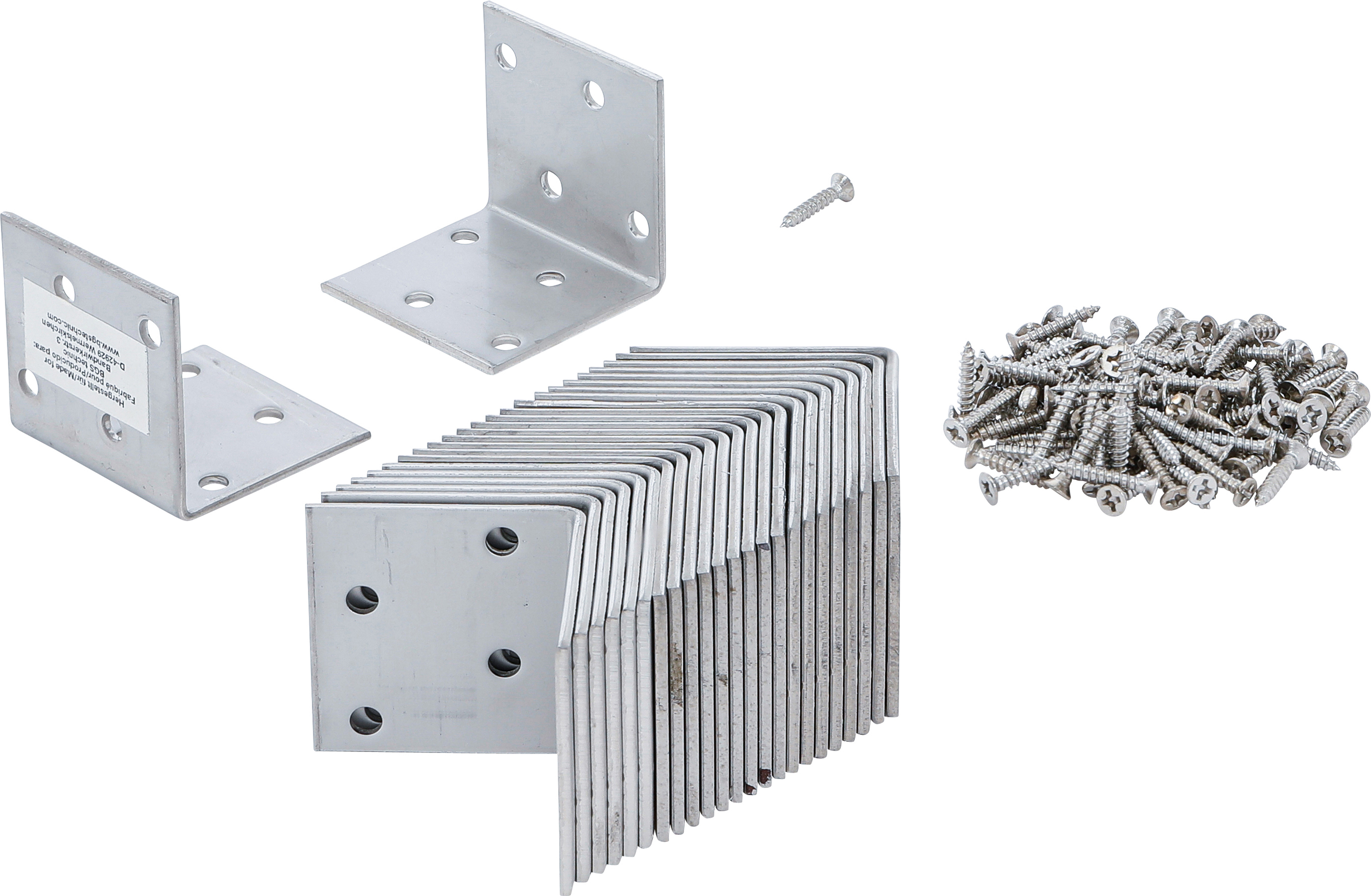 BGS Winkelverbinder | rostfrei | 40 x 40 x 40 mm | Spar-Pack | 25 Stück