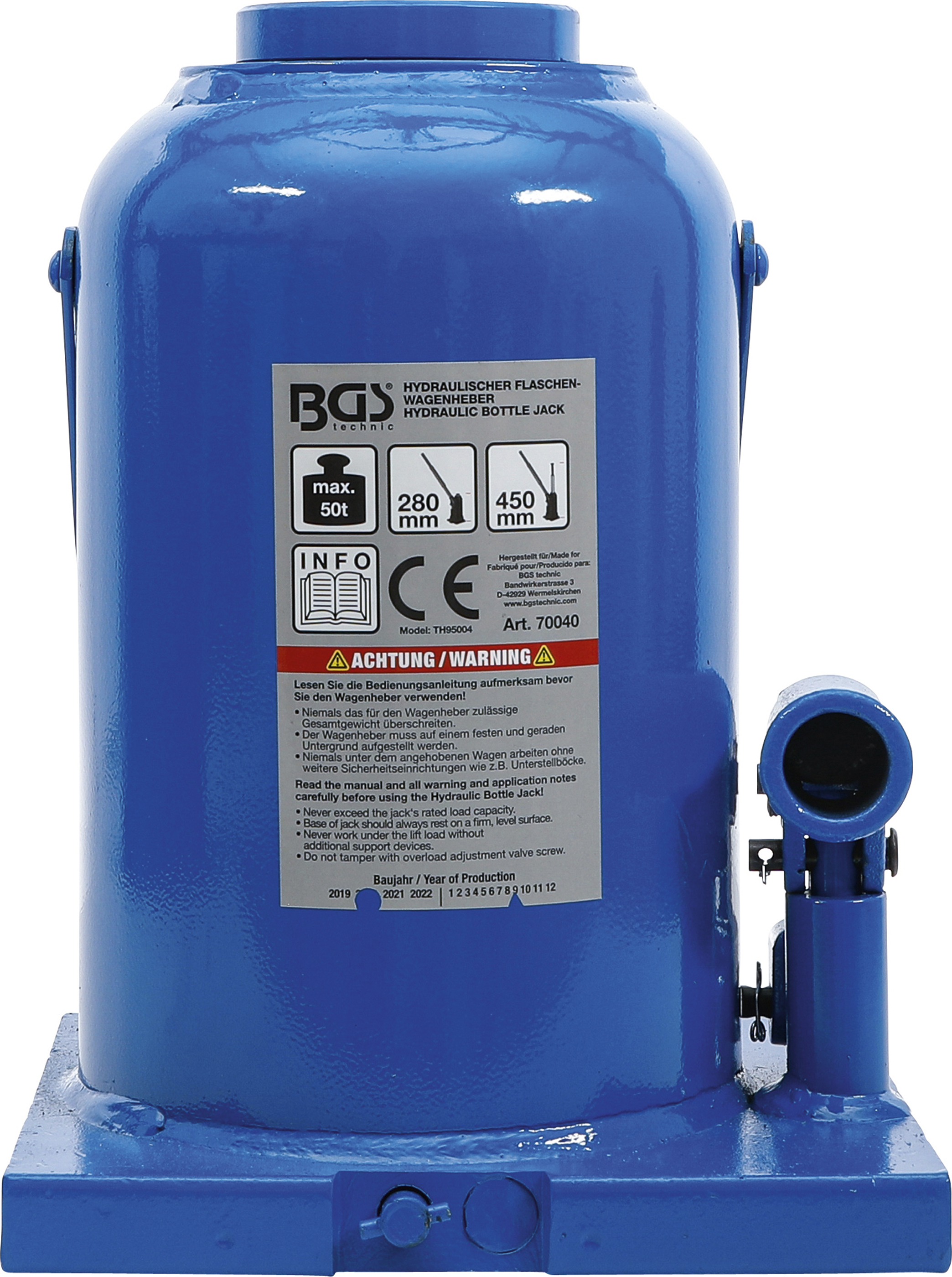 BGS Hydraulischer Flaschen-Wagenheber | 50 t