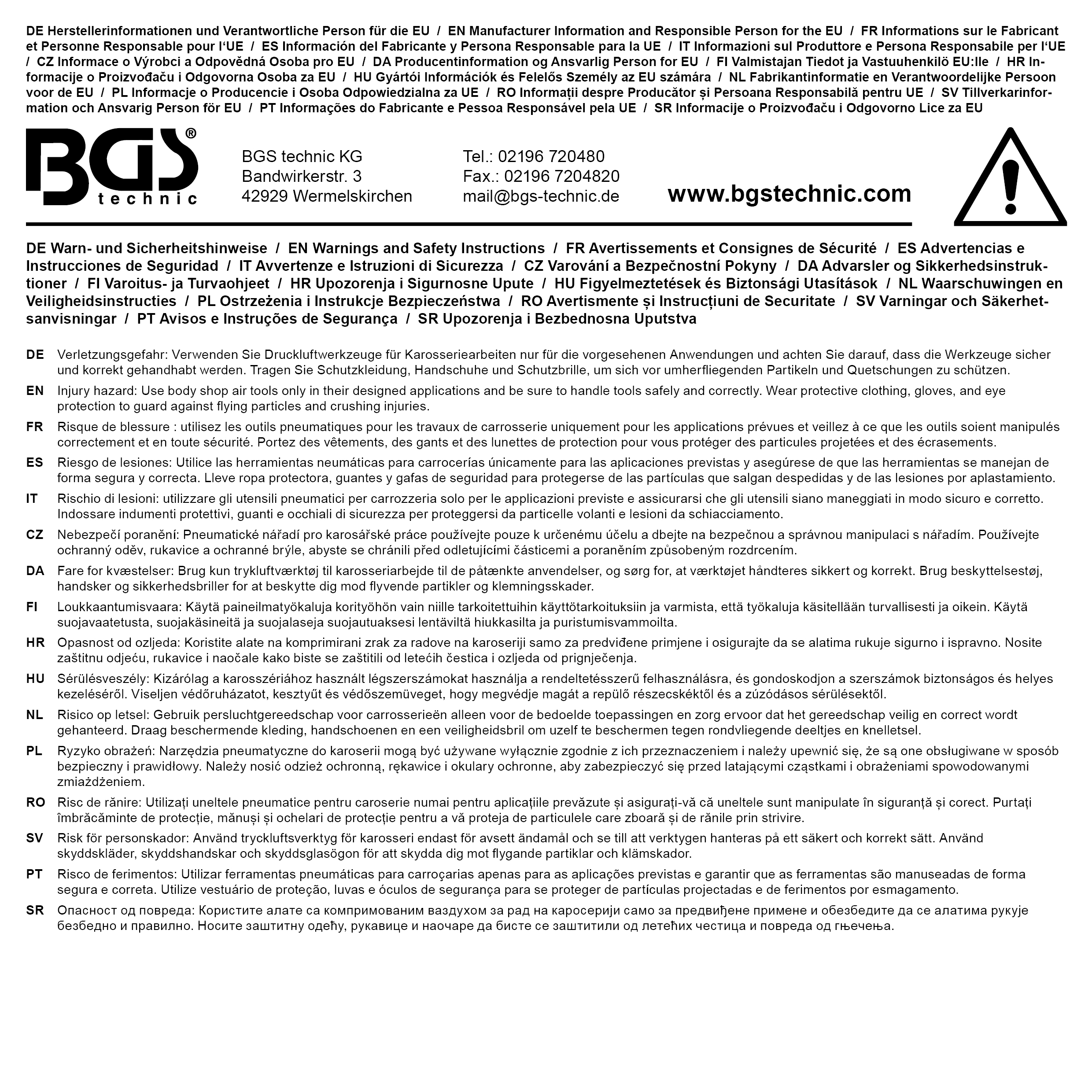 BGS Ersatzschlauch mit Ventil | für Art. 68000