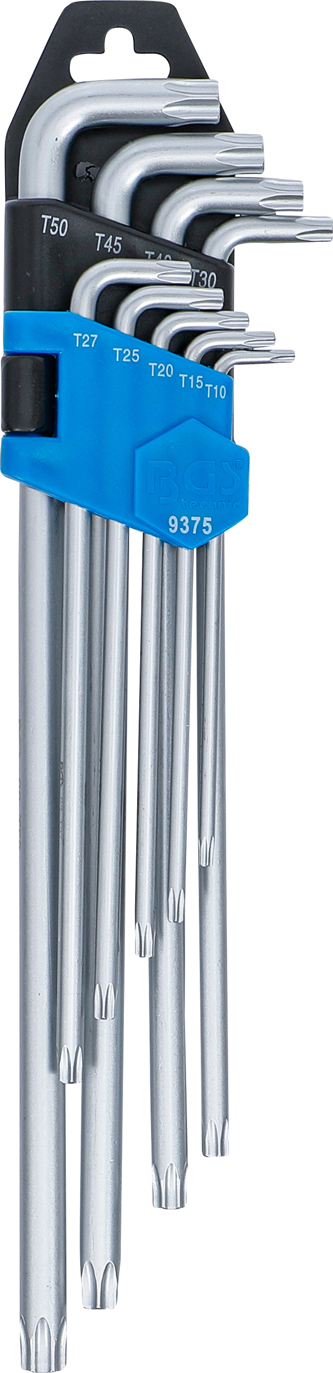 BGS Winkelschlüssel-Satz | extra lang + extra kurz | T-Profil (für Torx) T10 - T50 | 9-tlg.