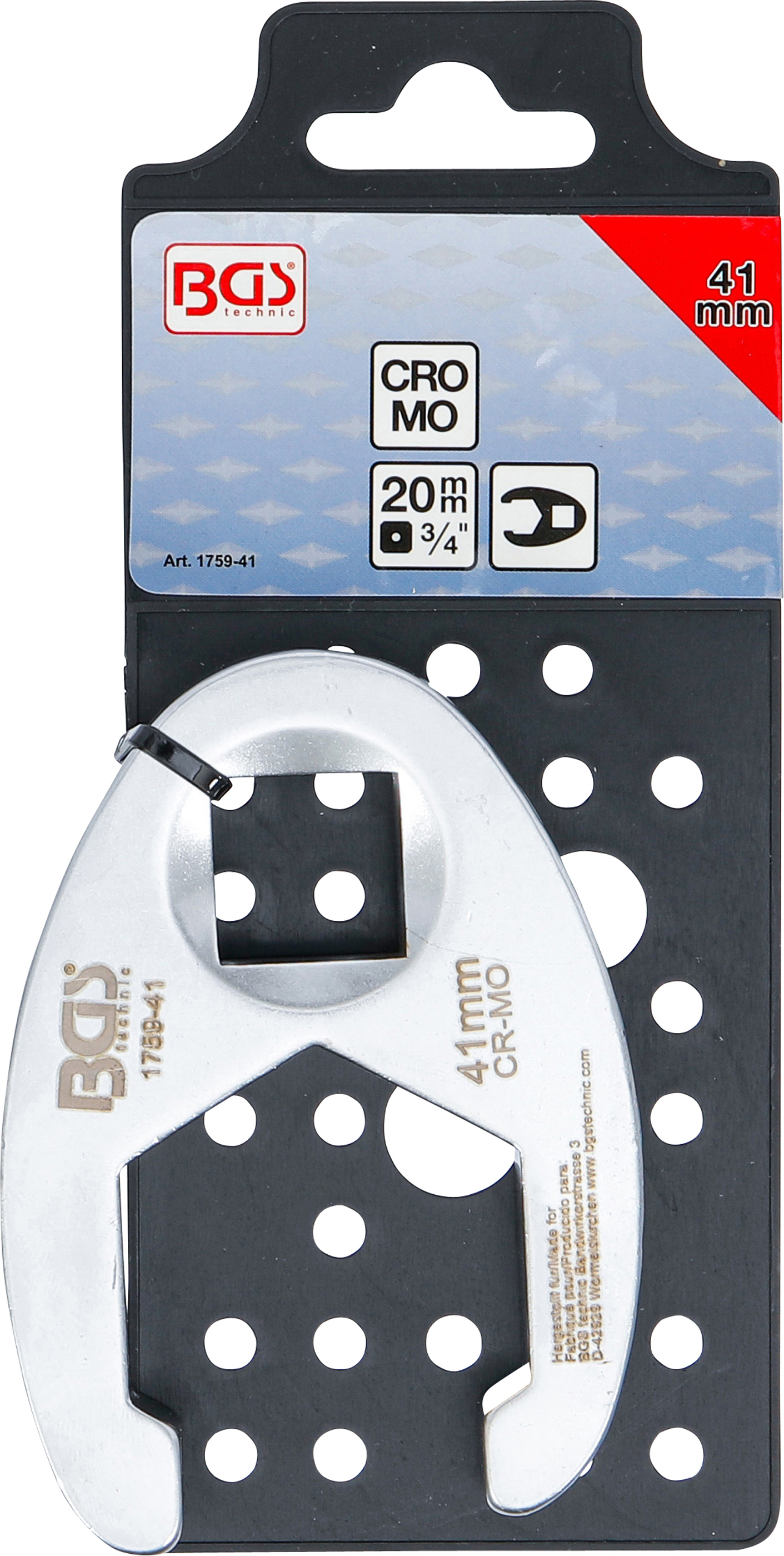 BGS Hahnenfußschlüssel | Antrieb Innenvierkant 20 mm (3/4") | SW 41 mm