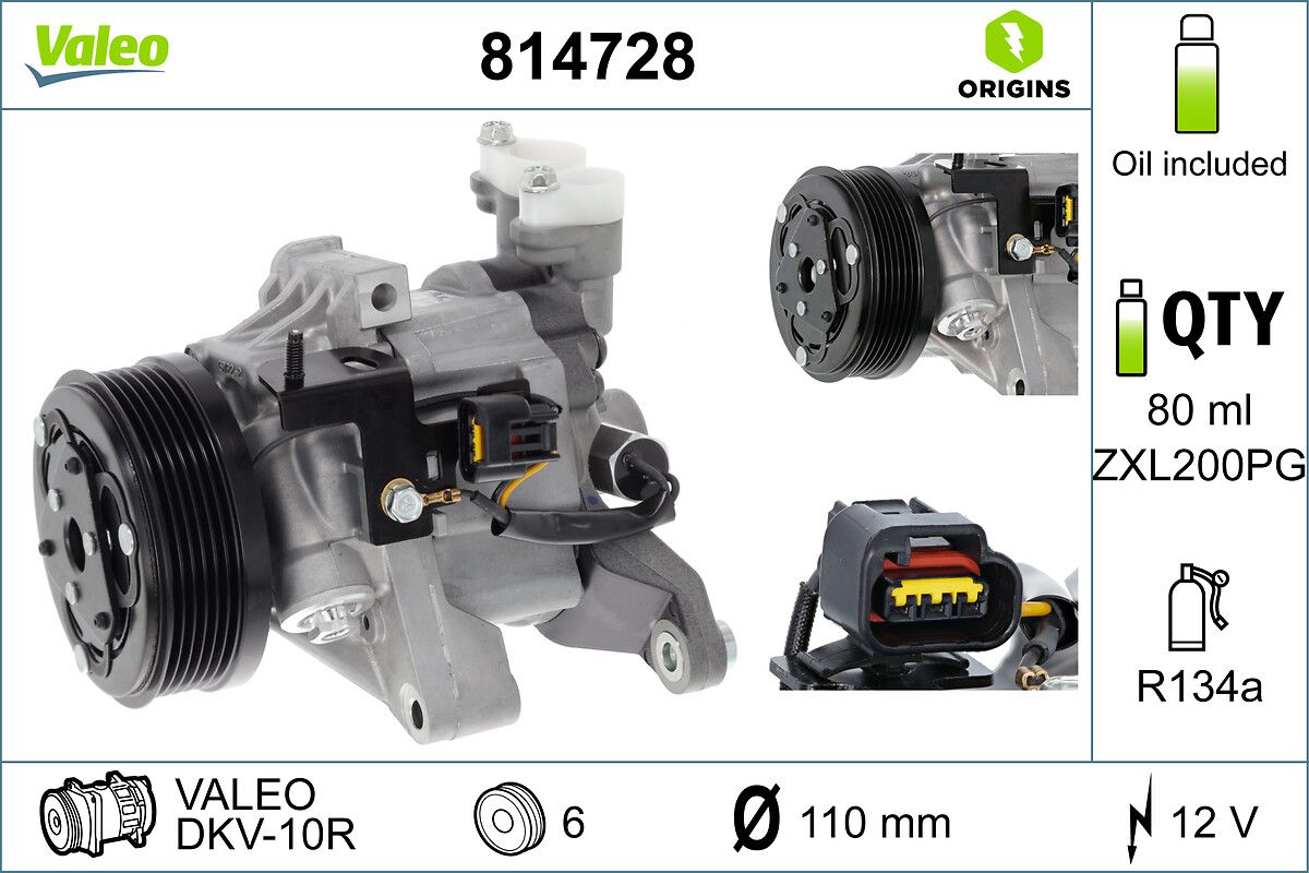 Kompressor, Klimaanlage “VALEO  , DKV-10R , VALEO ”