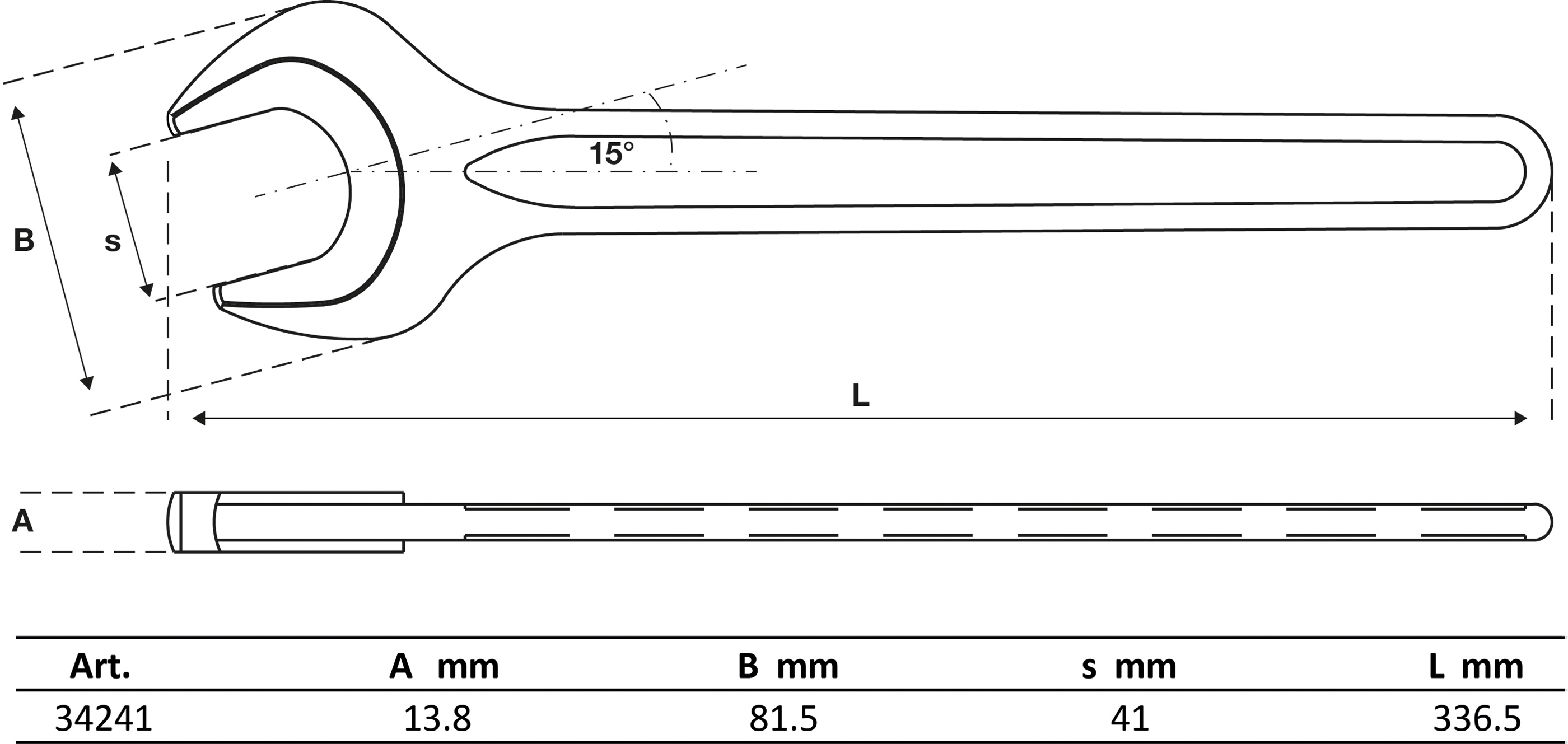 BGS Einmaulschlüssel | DIN 894 | SW 41 mm
