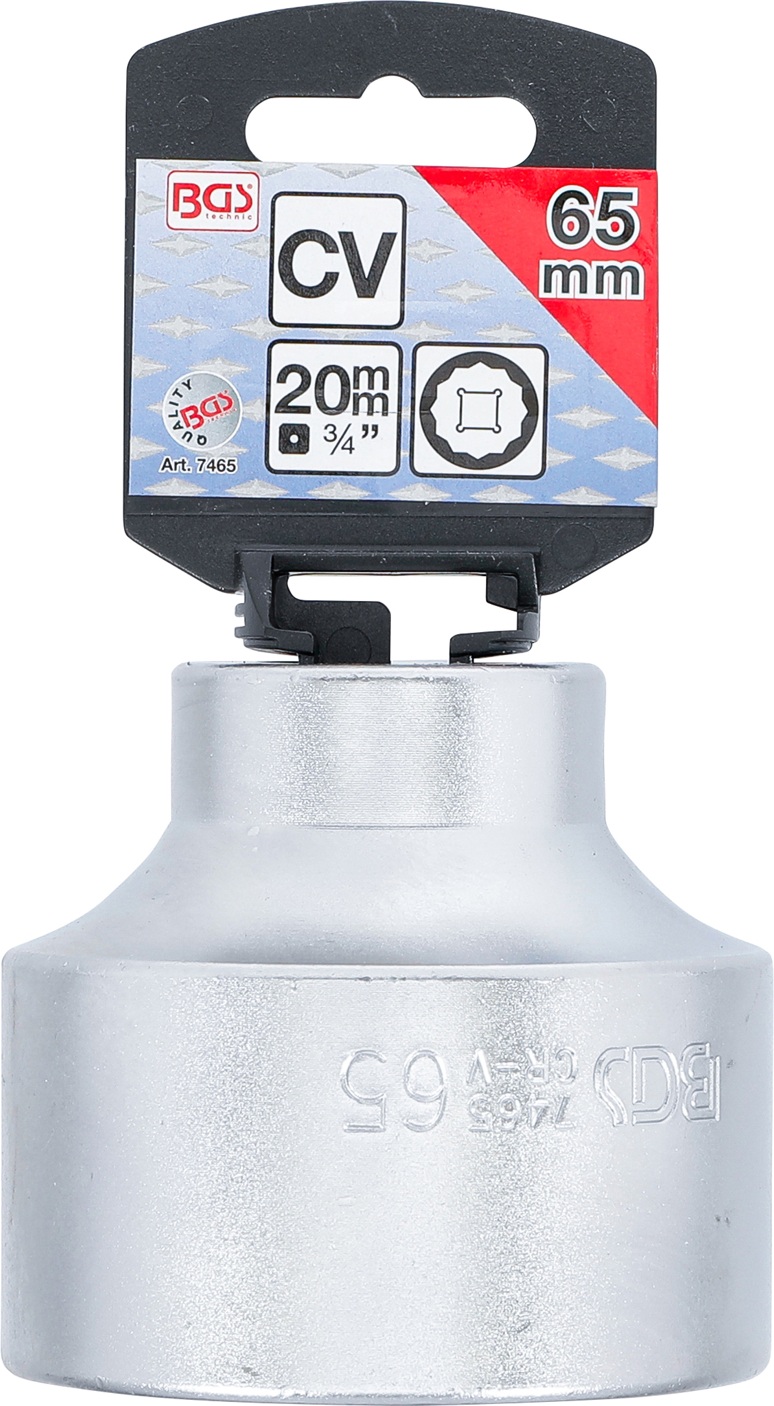 BGS Steckschlüssel-Einsatz Zwölfkant | Antrieb Innenvierkant 20 mm (3/4") | SW 65 mm