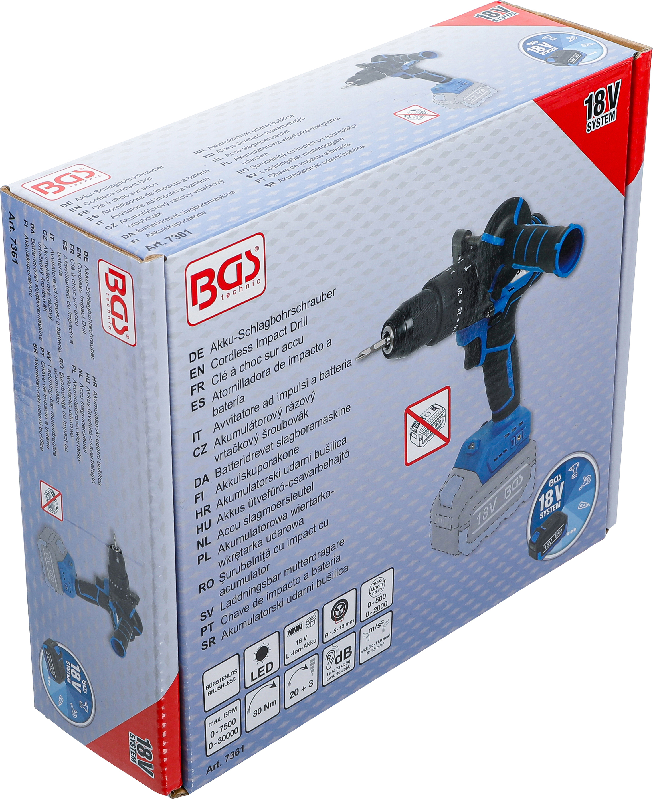 BGS Akku-Schlagbohrschrauber | bürstenlos | 80 Nm | 18 V | ohne Akku BGS Akku-Schlagbohrschrauber | bürstenlos | 80 Nm | 18 V | ohne Akku