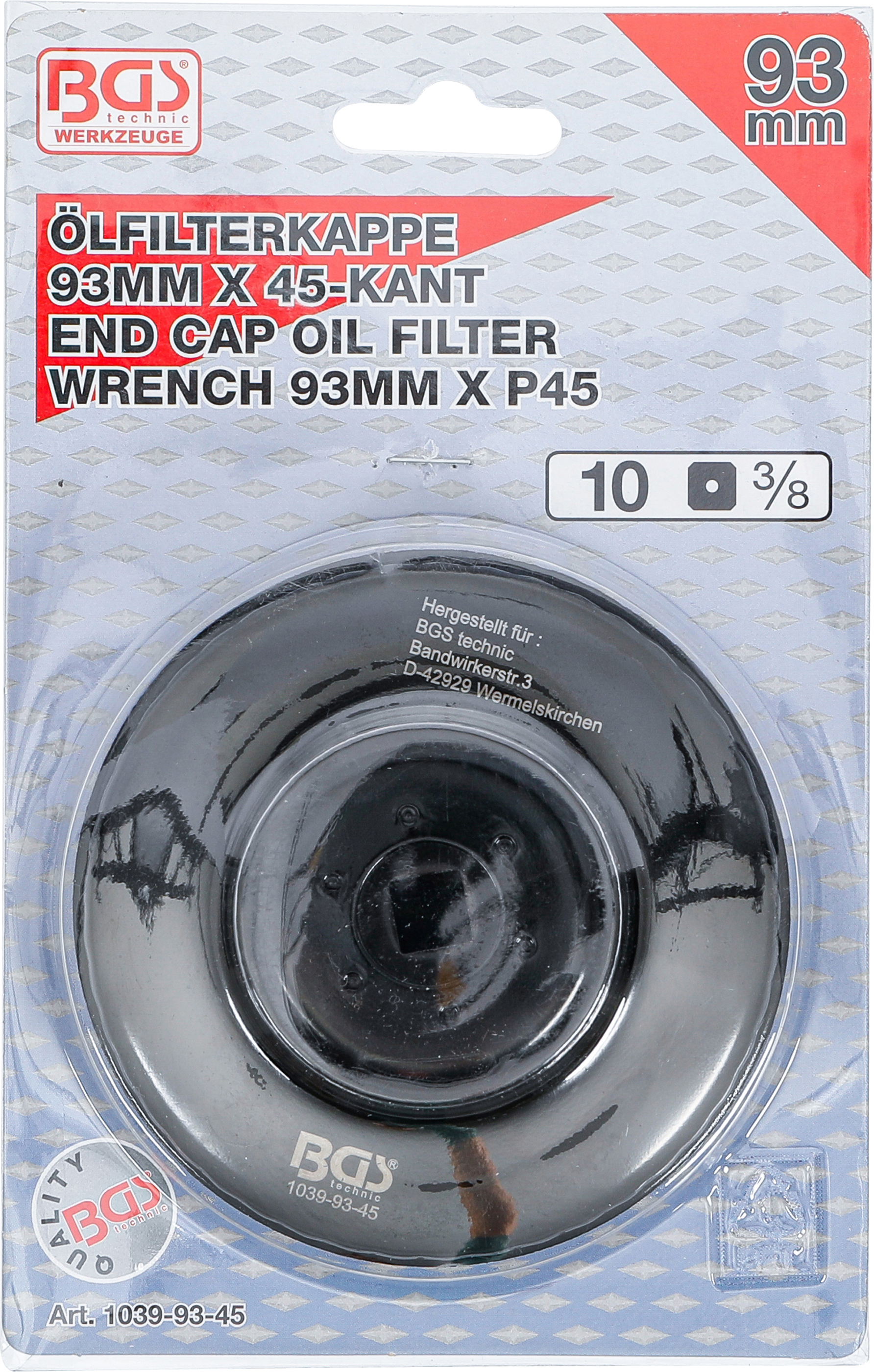 BGS Ölfilterschlüssel | 45-kant | Ø 93 mm | für Audi, VW