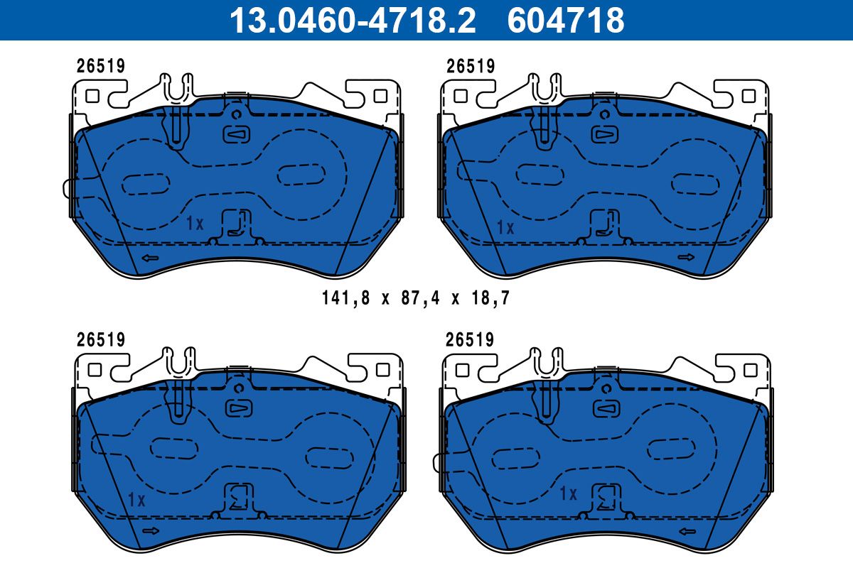 Bremsbelagsatz, Scheibenbremse