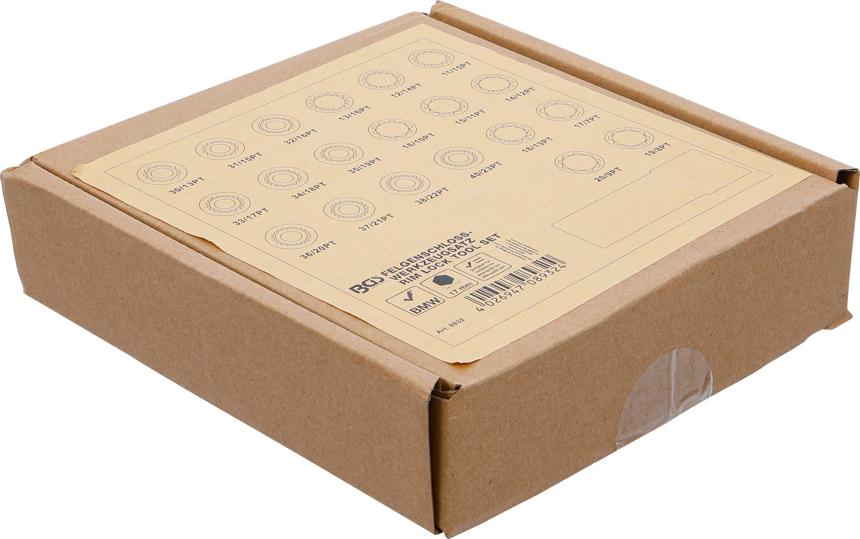 BGS Werkstattwageneinlage 1/6: Felgenschloss-Werkzeug-Satz für BMW | 21-tlg.