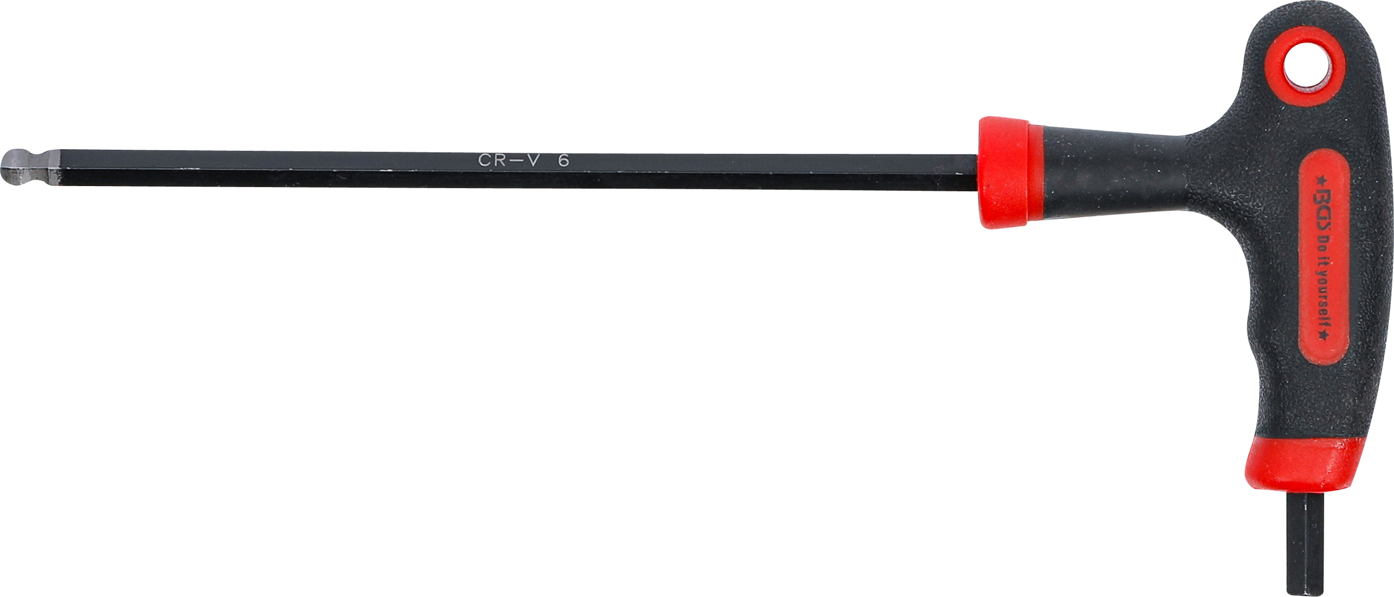 BGS Schraubendreher mit T-Griff und seitlicher Klinge | Innensechskant / Innensechskant mit Kugelkopf 6 mm