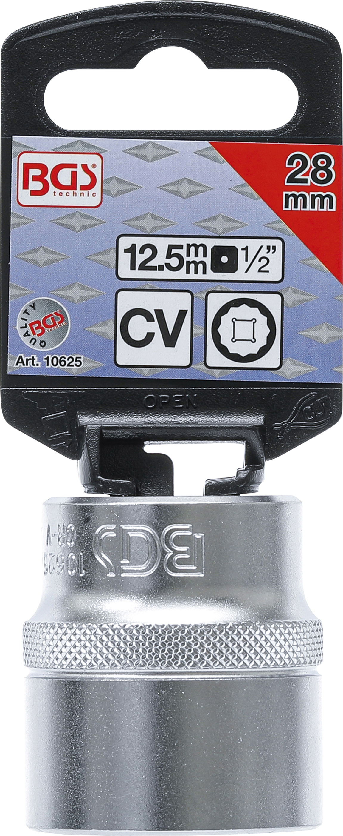 BGS Steckschlüssel-Einsatz Zwölfkant | Antrieb Innenvierkant 12,5 mm (1/2") | SW 28 mm