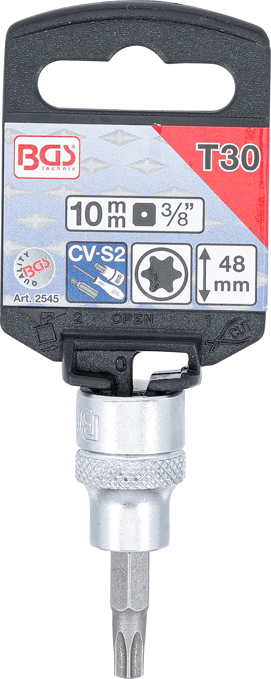 BGS Bit-Einsatz | Antrieb Innenvierkant 10 mm (3/8") | T-Profil (für Torx) T30