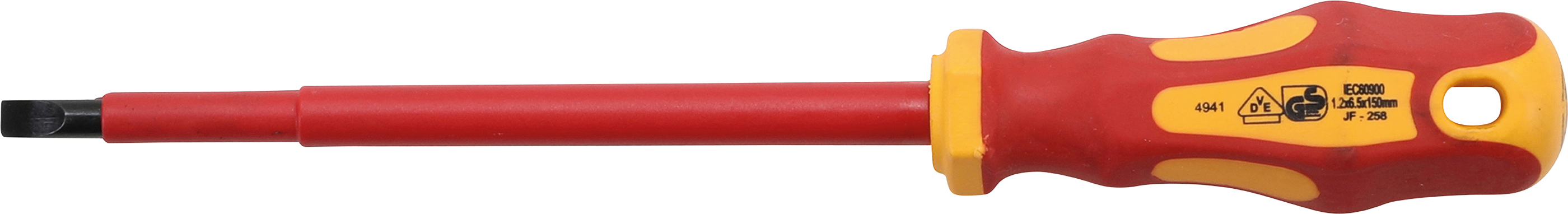BGS VDE-Schraubendreher | Schlitz 6,5 mm | Klingenlänge 150 mm