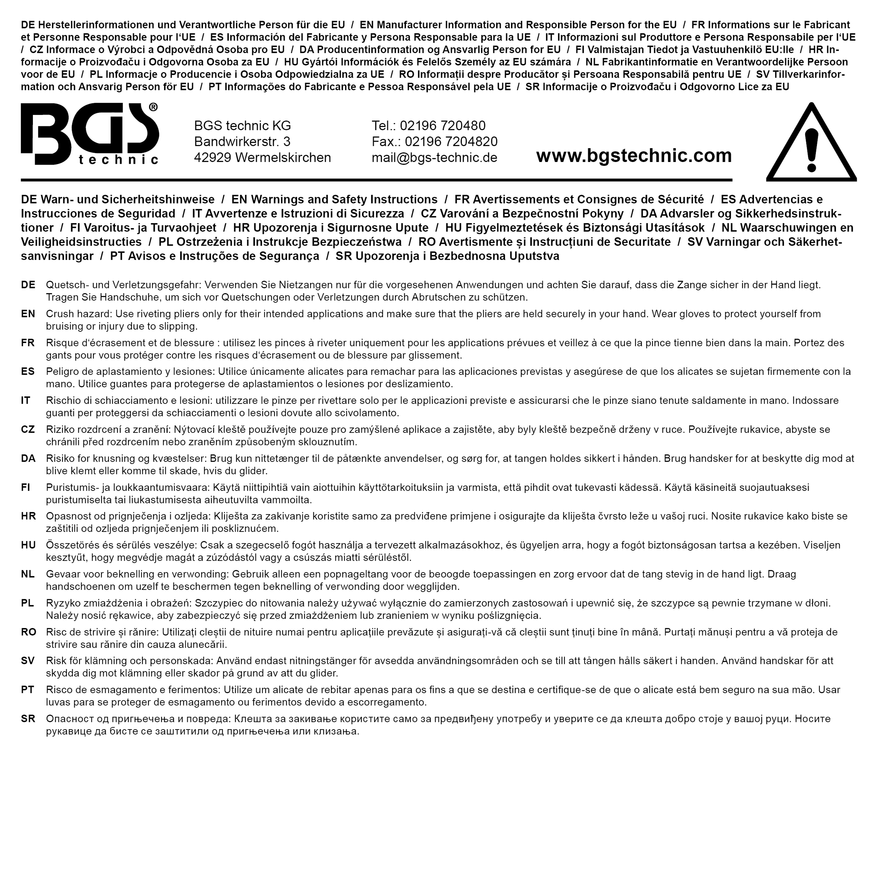 BGS Kunststoff-Blindniete für Art. 8463 | 6,3 x 25,2 mm | 10-tlg.