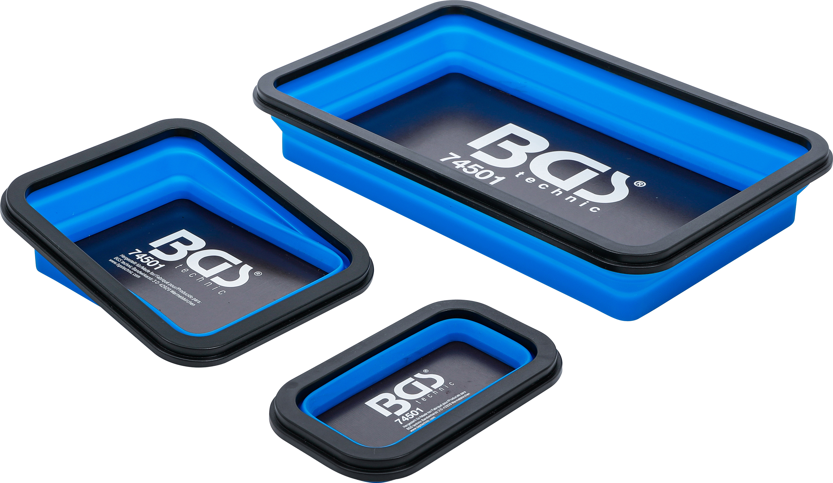 BGS Magnet-Haftschalen-Satz | Silikon | faltbar | 3-tlg.