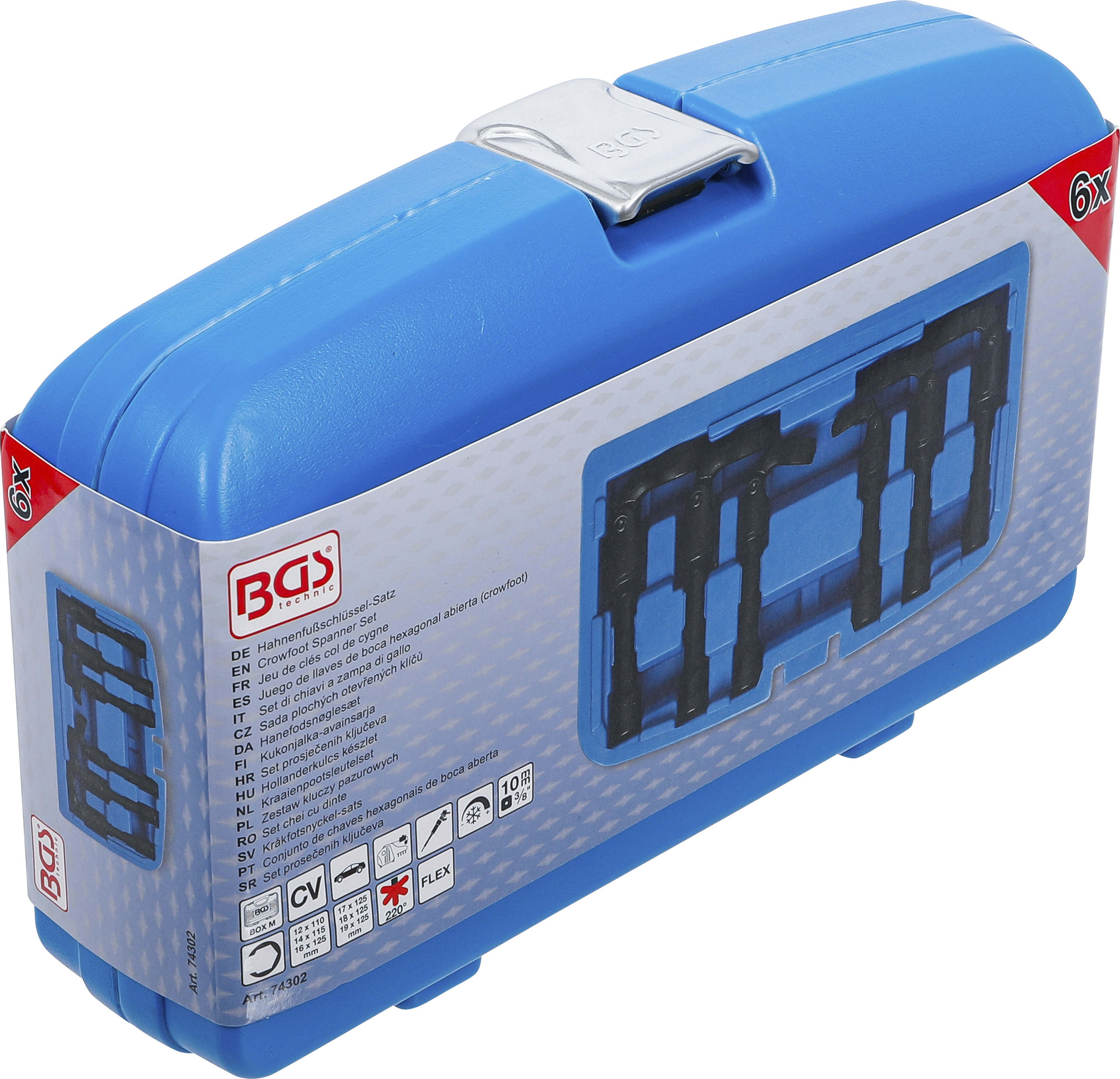 BGS Hahnenfußschlüssel-Satz | Antrieb Innenvierkant 10 mm (3/8") | mit Gelenk | 6-tlg.
