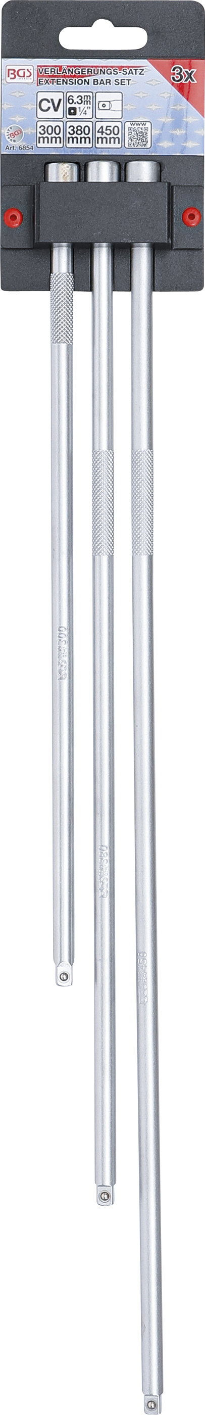 BGS Verlängerungs-Satz | 6,3 mm (1/4") | 300 / 380 / 450 mm | 3-tlg.