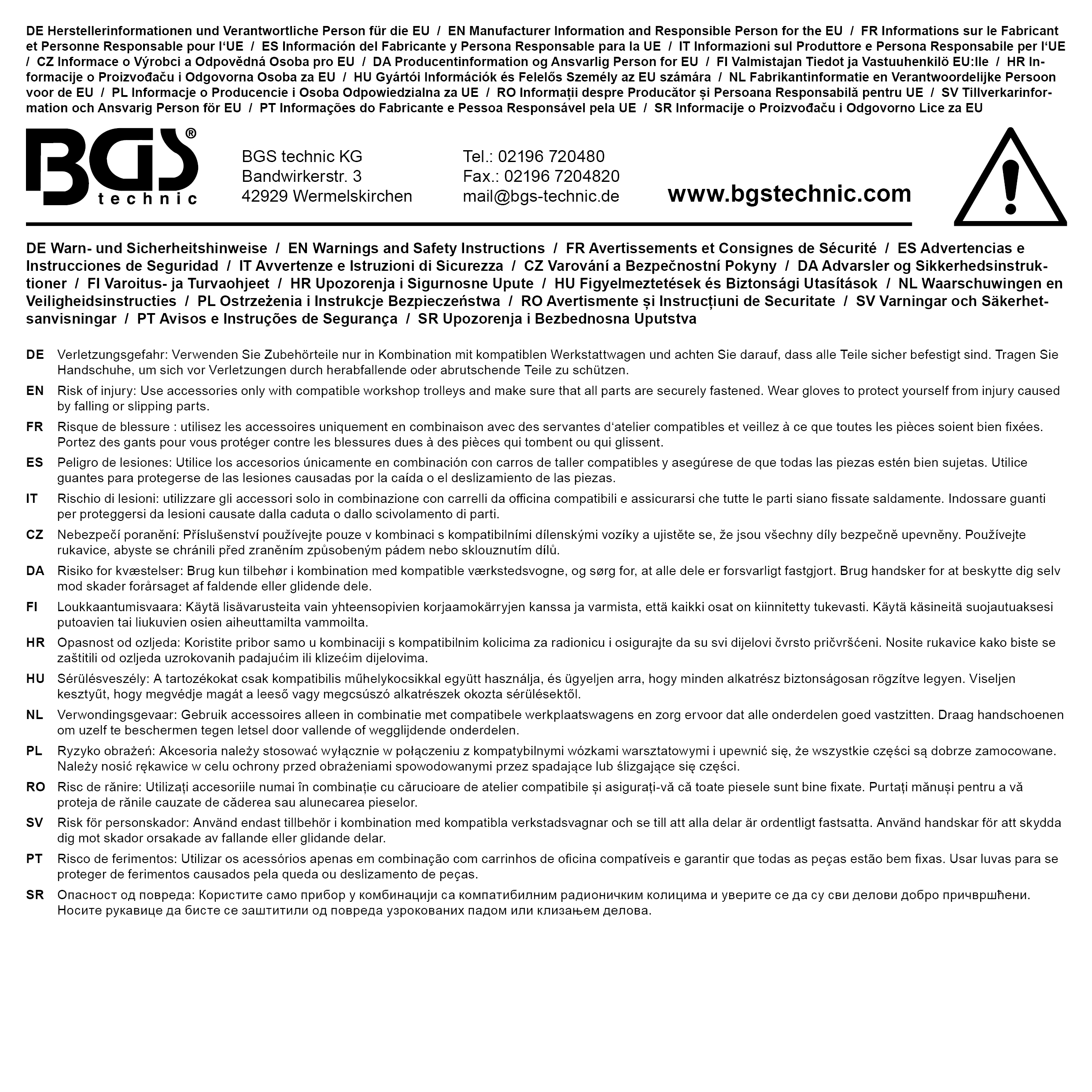 BGS Ablagefach für Werkstattwagen | für Art. 2001, 4204, 4205, 4206