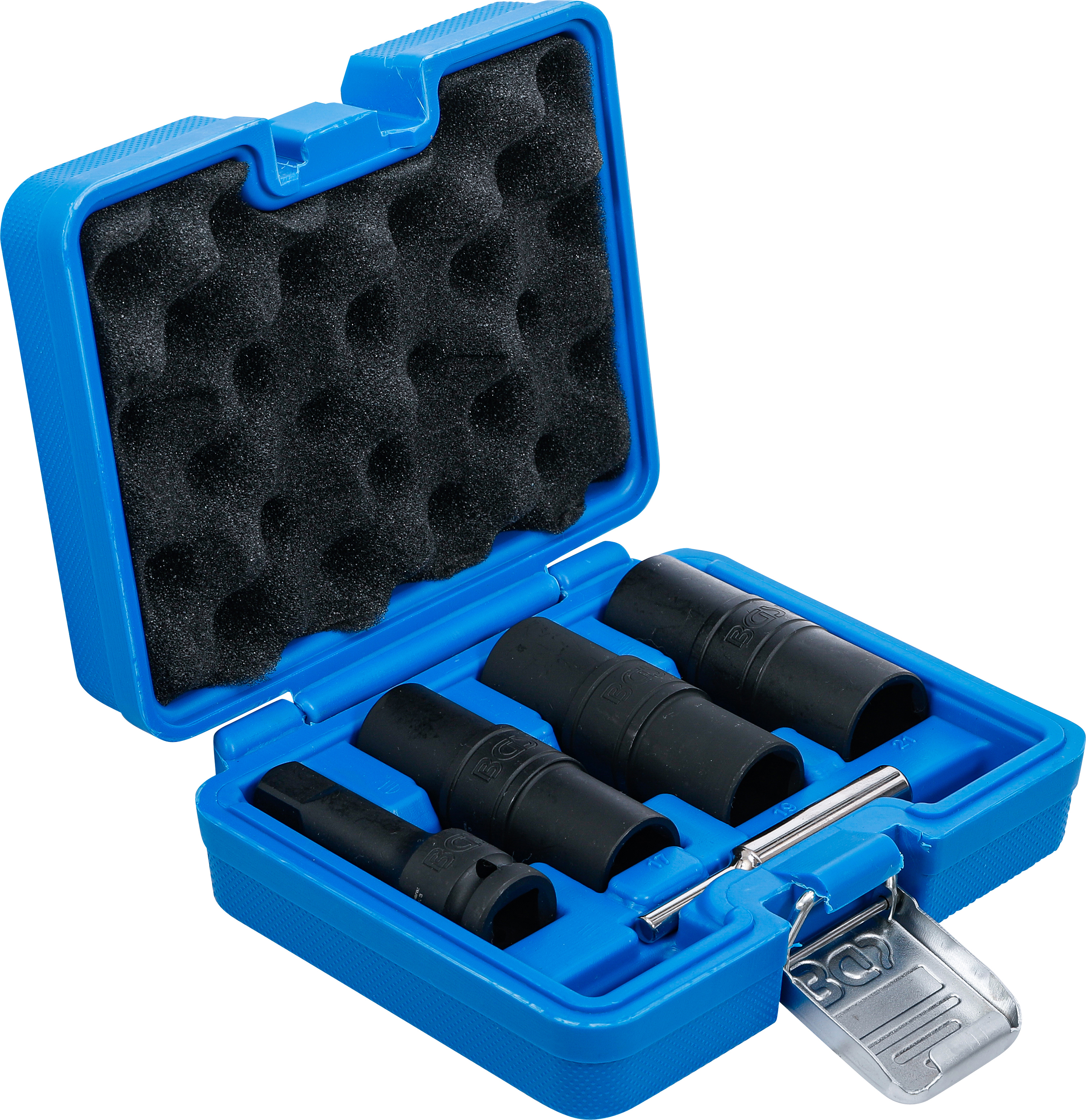 BGS Kraft-Spezial-Steckschlüssel-Wendeeinssatz-Satz | Sechskant & Schraubendreher 17 - 19 - 21 mm | 12,5 mm (1/2") | 3-tlg.