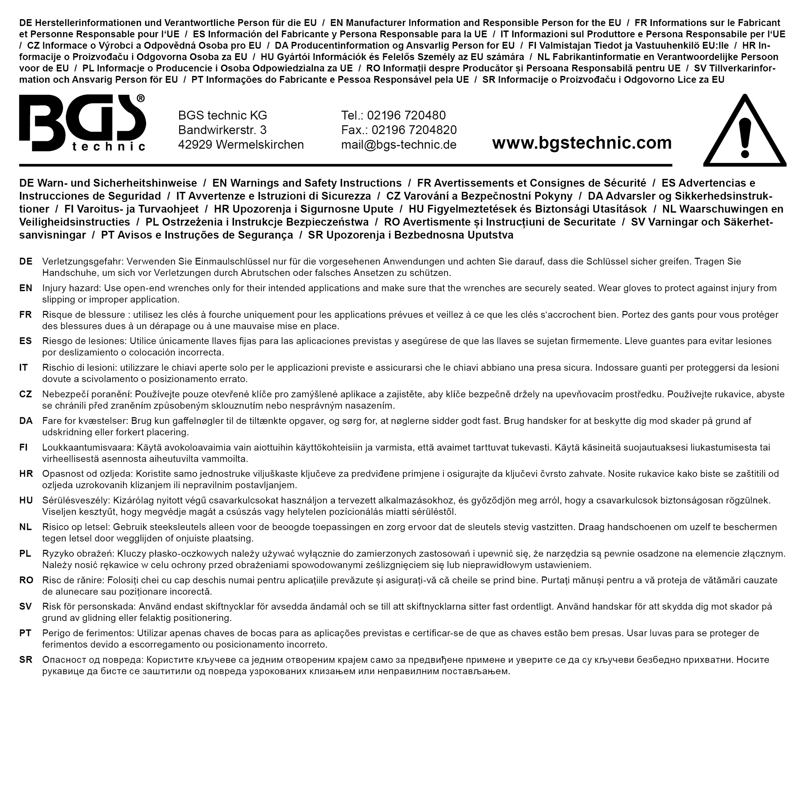 BGS VDE-Einmaulschlüssel-Satz | SW 7 - 14 mm | 5-tlg.