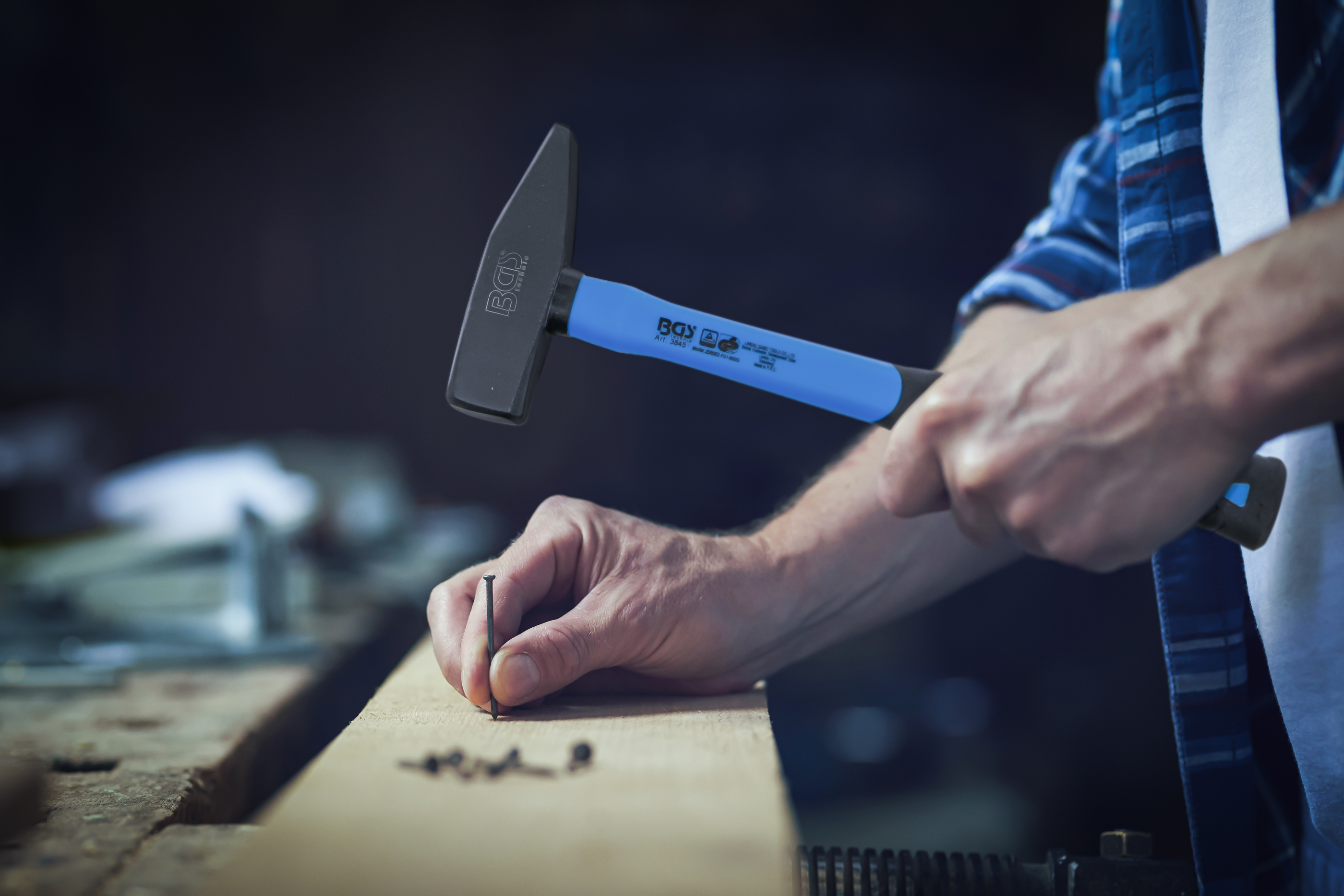 BGS Schlosserhammer-Satz | Fiberglasstiel | DIN 1041 | 300 / 500 / 800 g | 3-tlg.