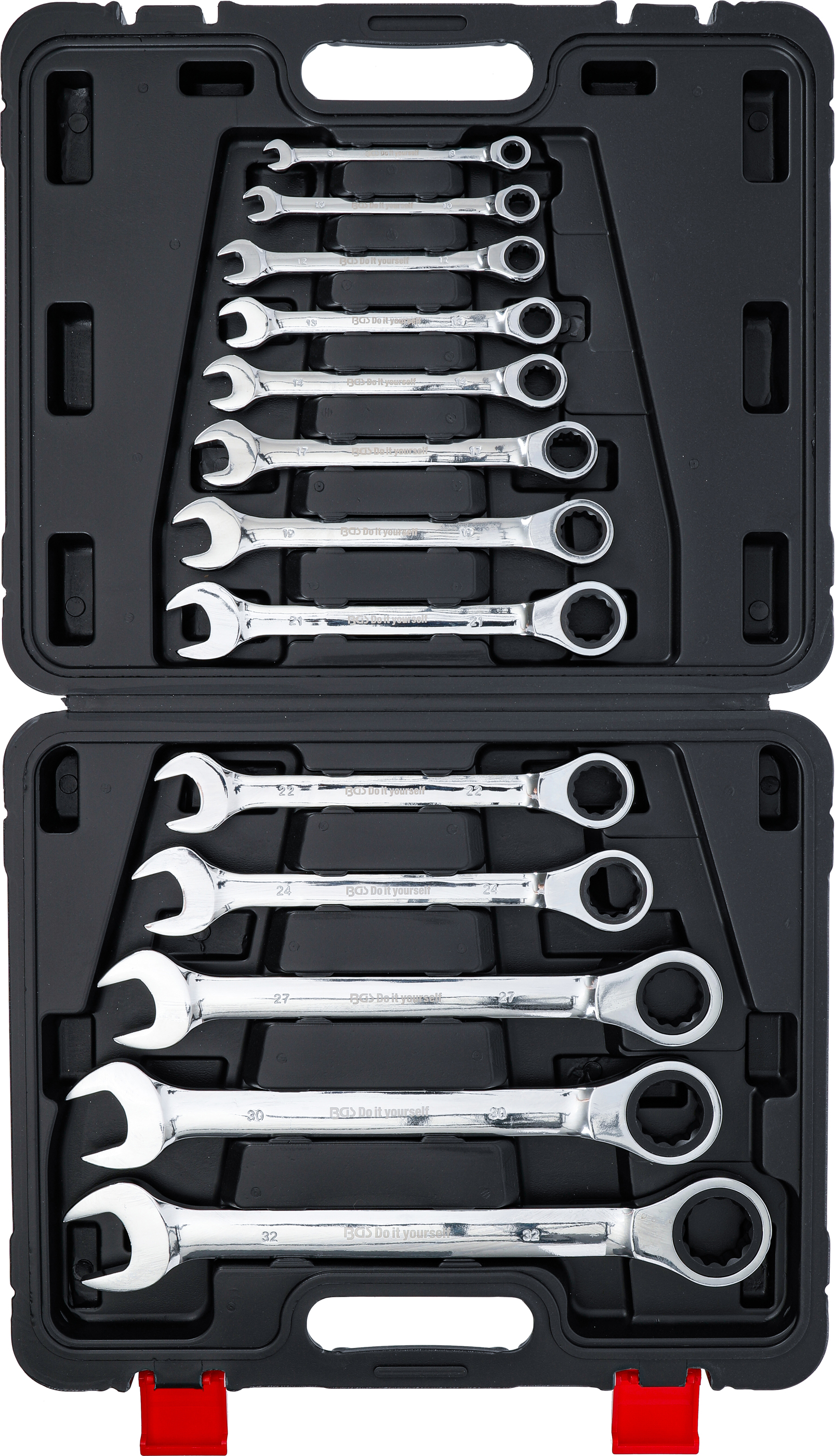 BGS Ratschenring-Maulschlüssel-Satz | SW 8 - 32 mm | 13-tlg.
