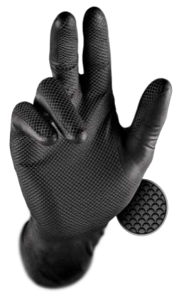 Grippaz rutschfeste Handschuhe Nitril schwarz 50 Stk