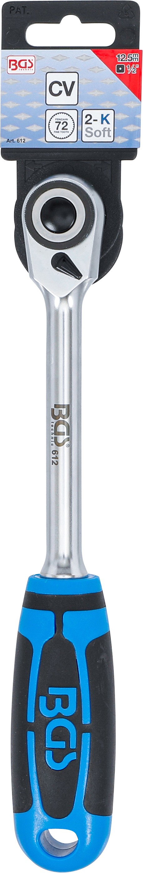 BGS Umschaltknarre | feinverzahnt | Abtrieb Außenvierkant 12,5 mm (1/2")