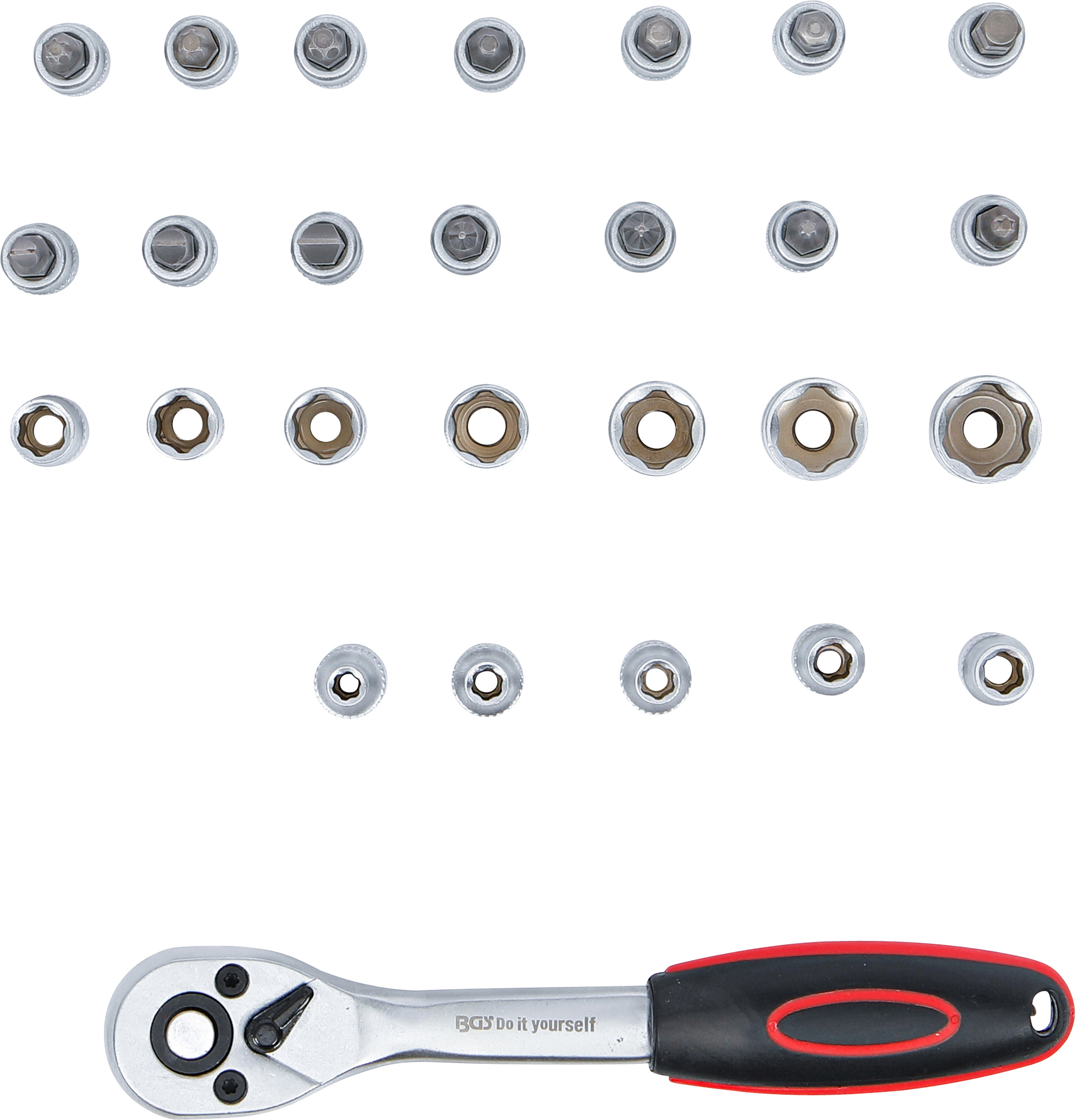 BGS Steckschlüssel-Satz | Antrieb 6,3 mm (1/4") | SW 4 - 13 mm | 27-tlg.