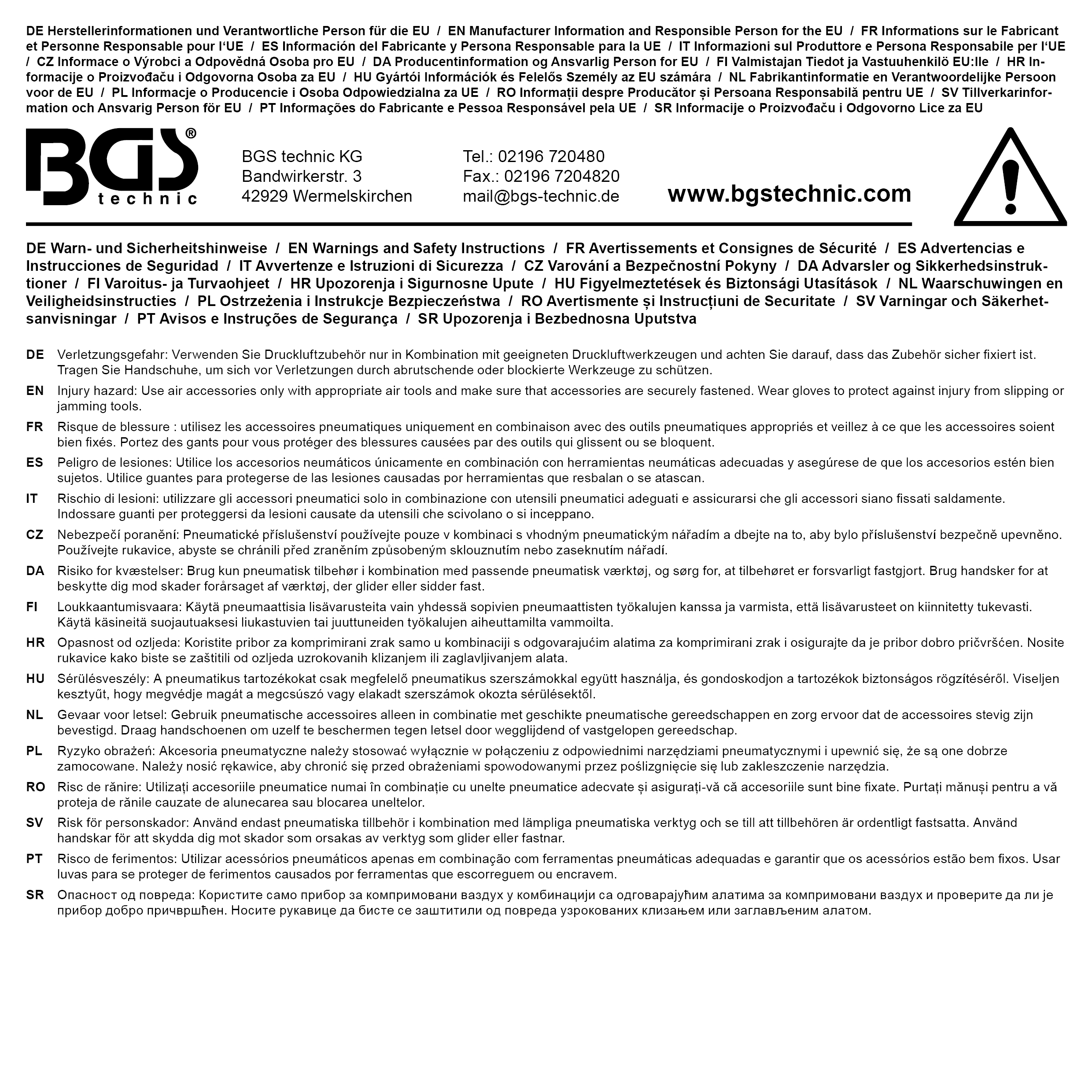 BGS Stecknippel | 6,3 mm (1/4") Außengewinde