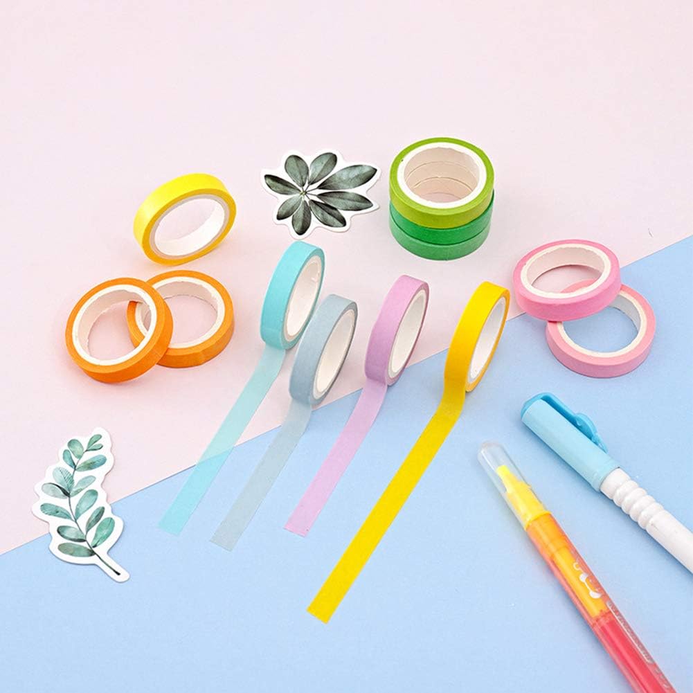 INTVN 40 Rollen Washi Tape Set, buntes dekoratives Washi Masking Tape, Früher Regenbogen Farbaufkleber Dekoratives Masking Tape für Scrapbook DIY Hand