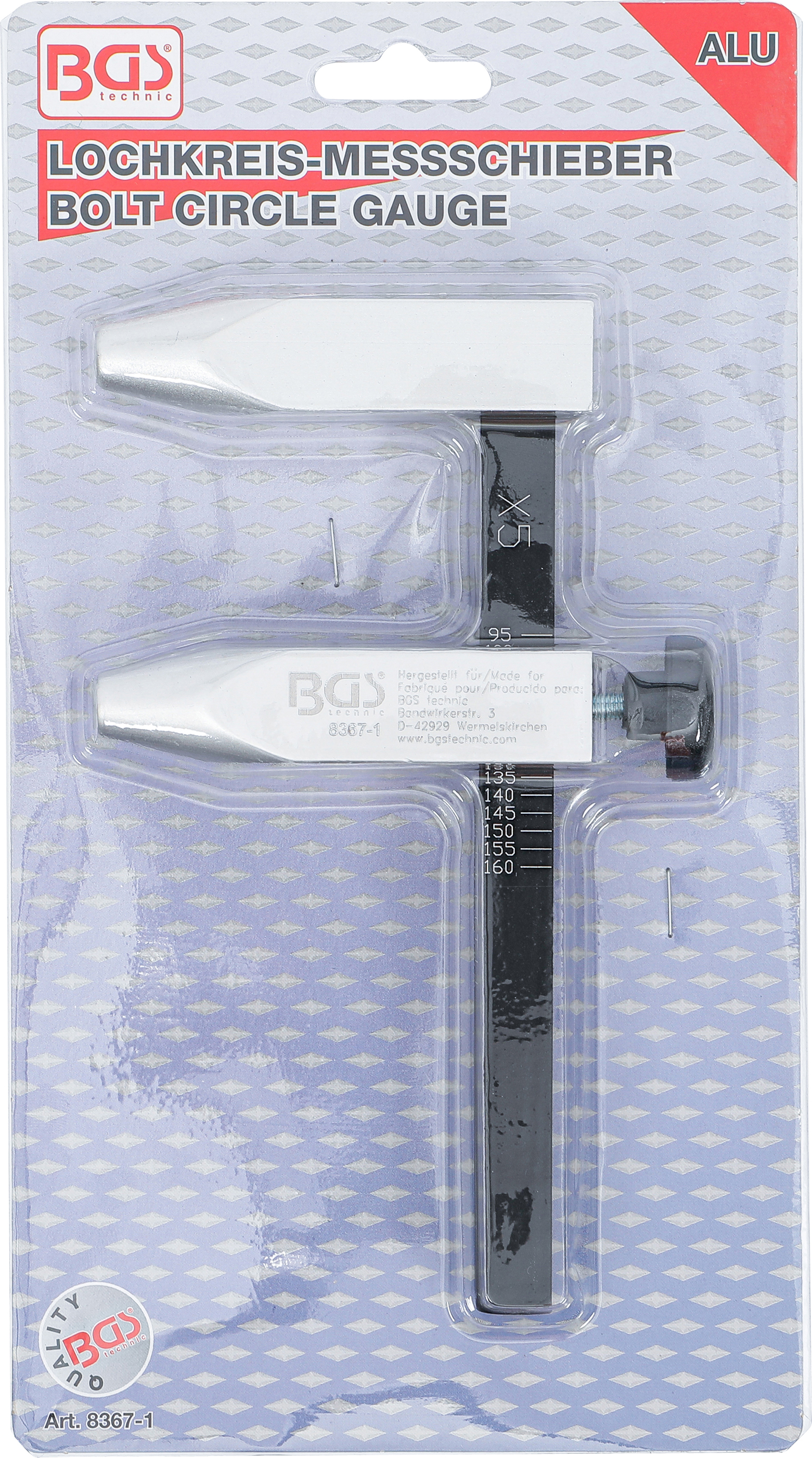 BGS Lochkreis-Messschieber, Aluminium-Ausführung