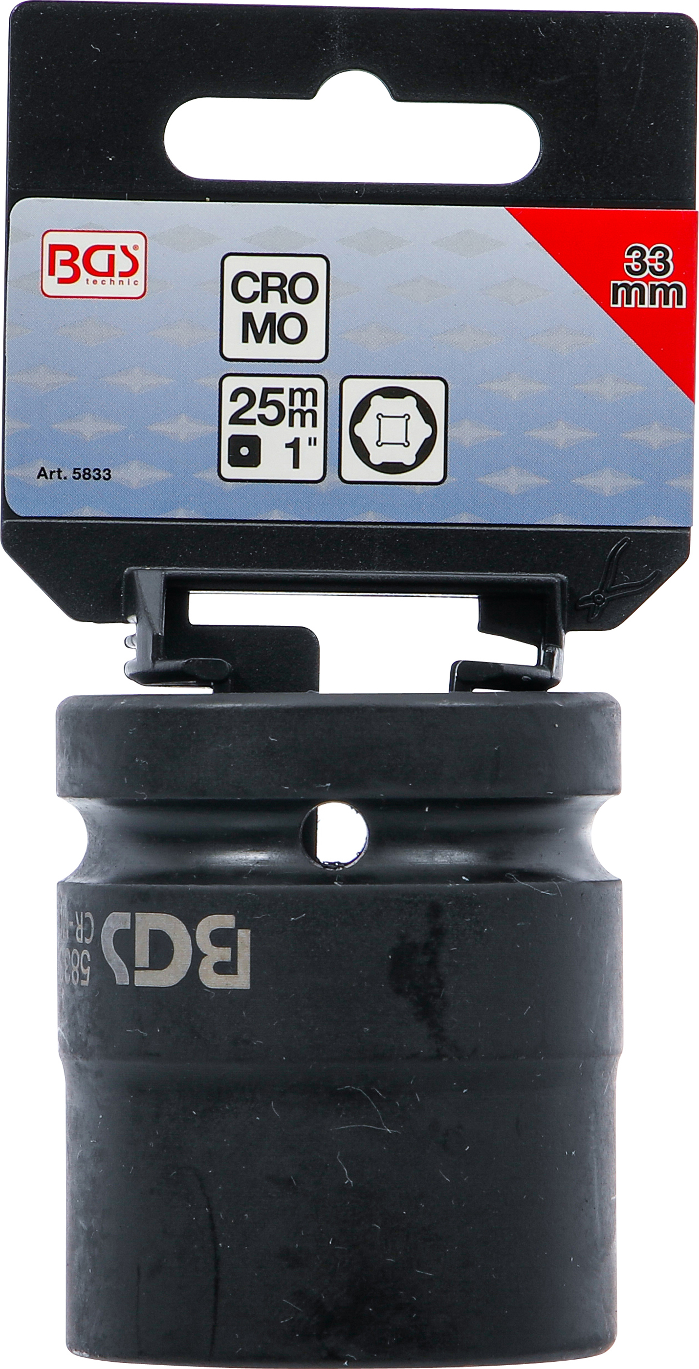 BGS Kraft-Steckschlüssel-Einsatz Sechskant | Antrieb Innenvierkant 25 mm (1") | SW 33 mm