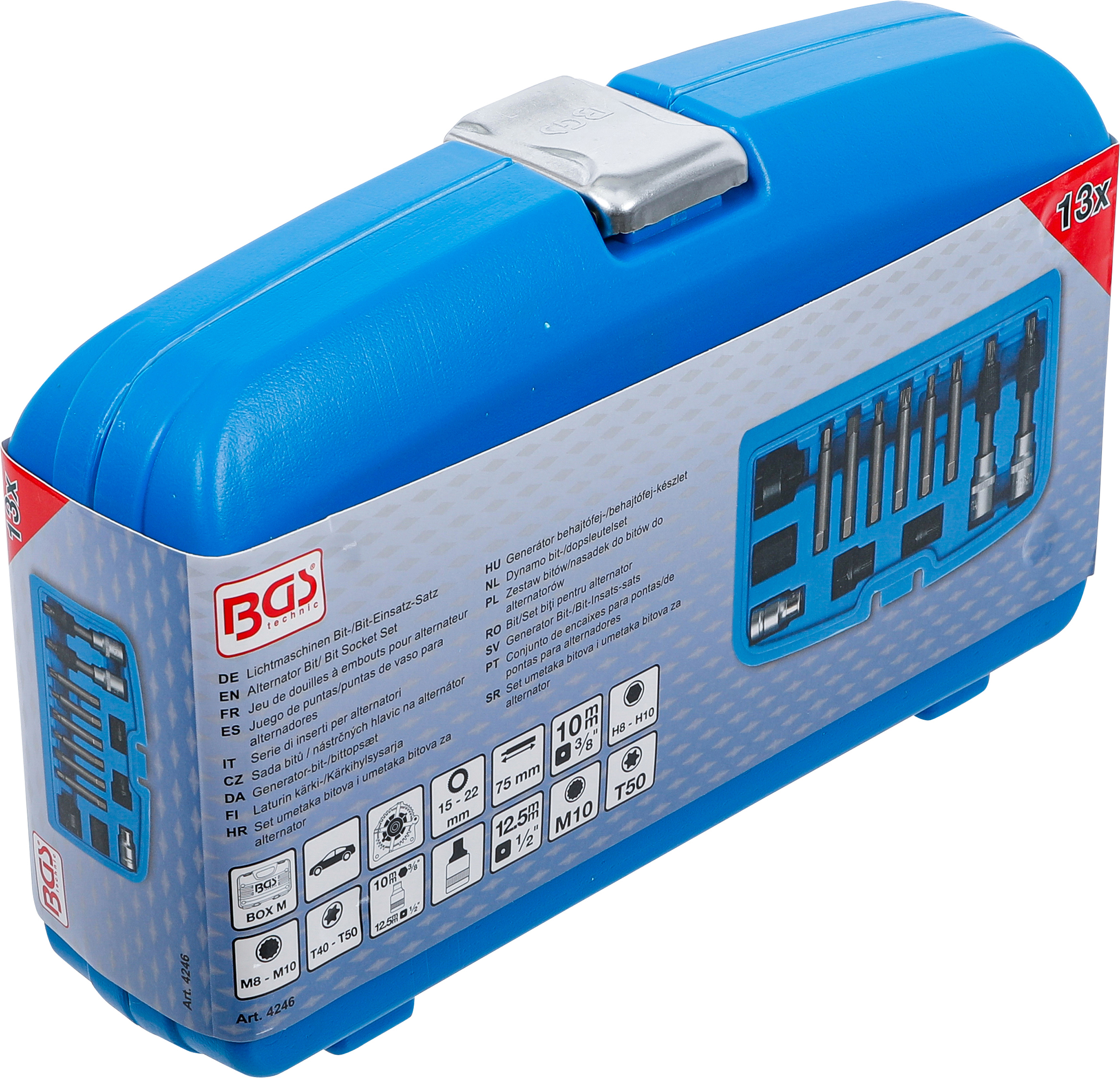 BGS Lichtmaschinen Bit-/Bit-Einsatz-Satz | Antrieb 12,5 mm (1/2") | 13-tlg.