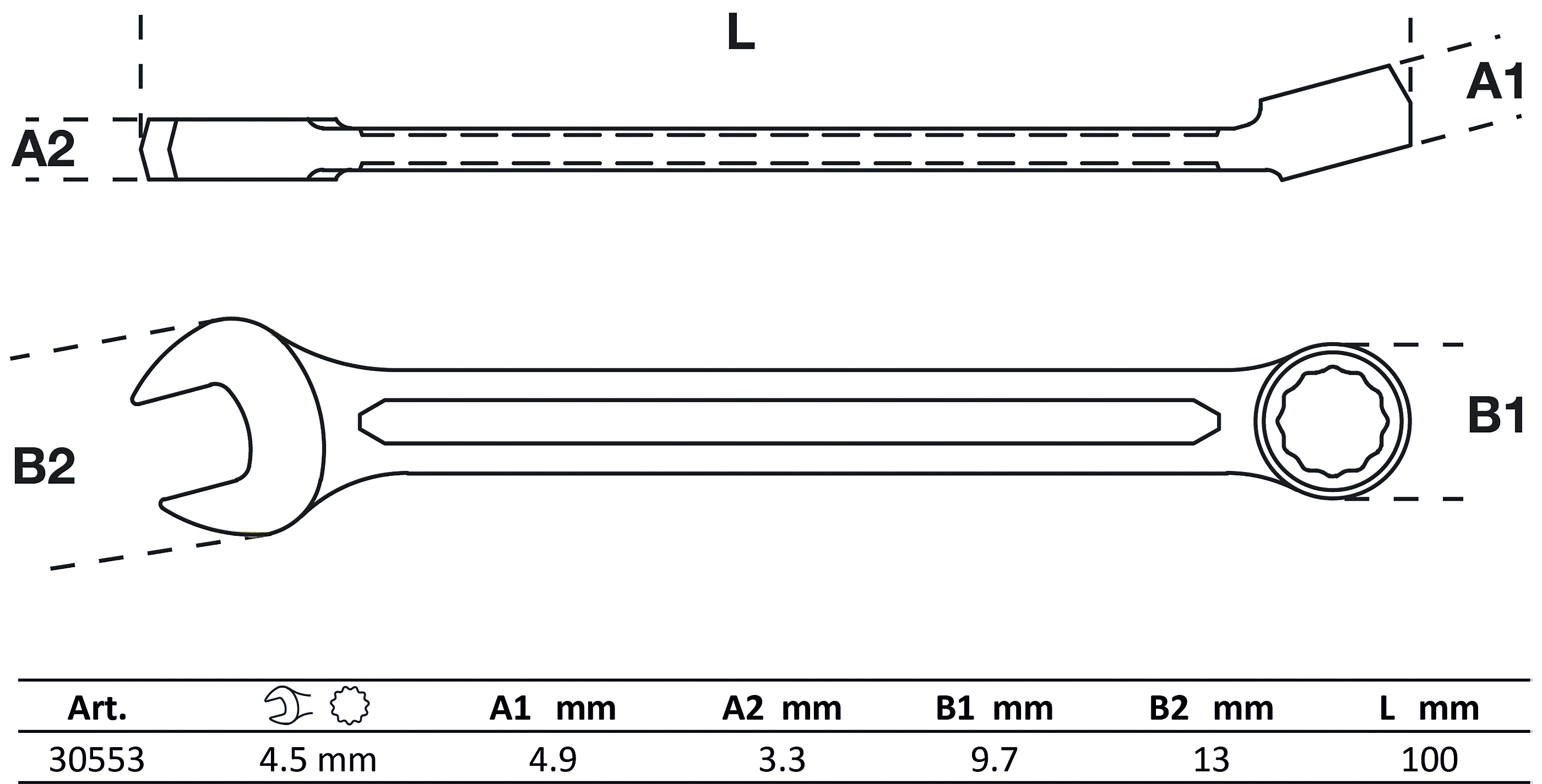 BGS Maul-Ringschlüssel | SW 4,5 mm