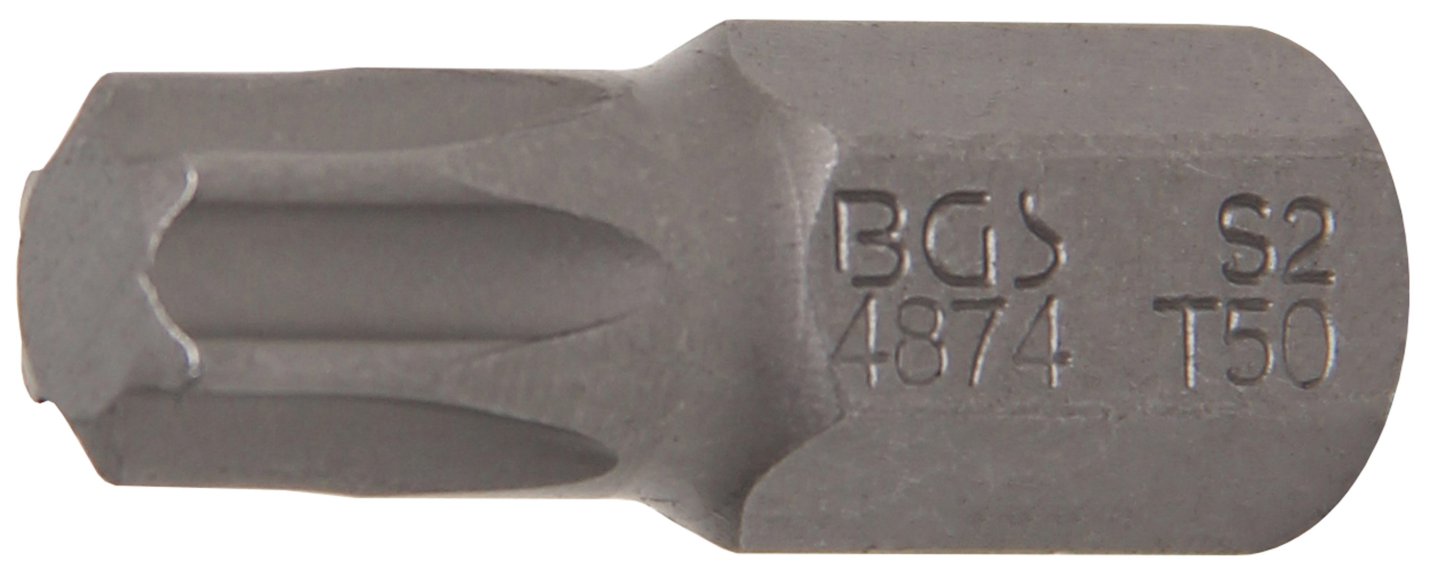 BGS Bit | Länge 30 mm | Antrieb Außensechskant 10 mm (3/8") | T-Profil (für Torx) T50