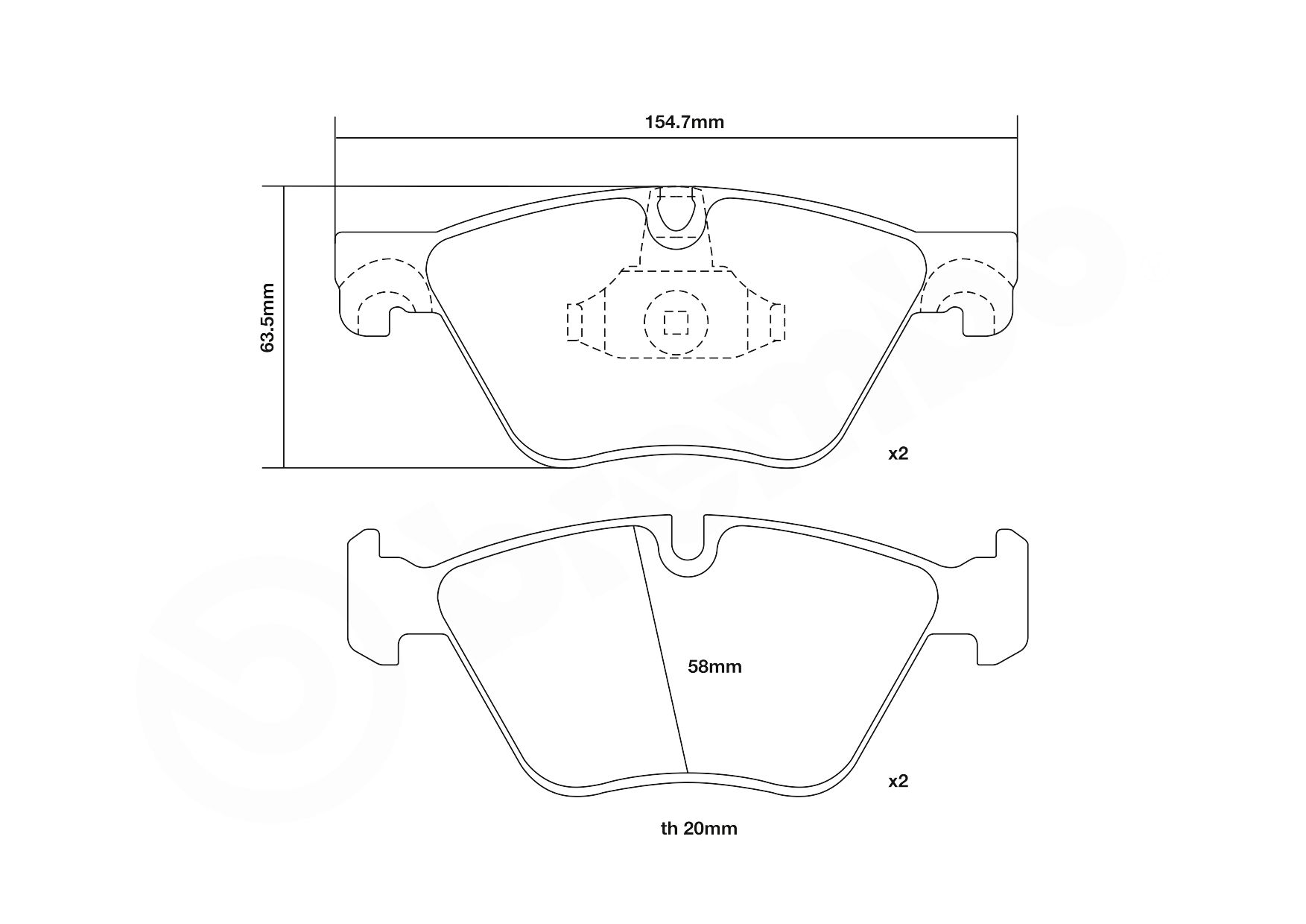 Hochleistungs-Bremsbelagsatz