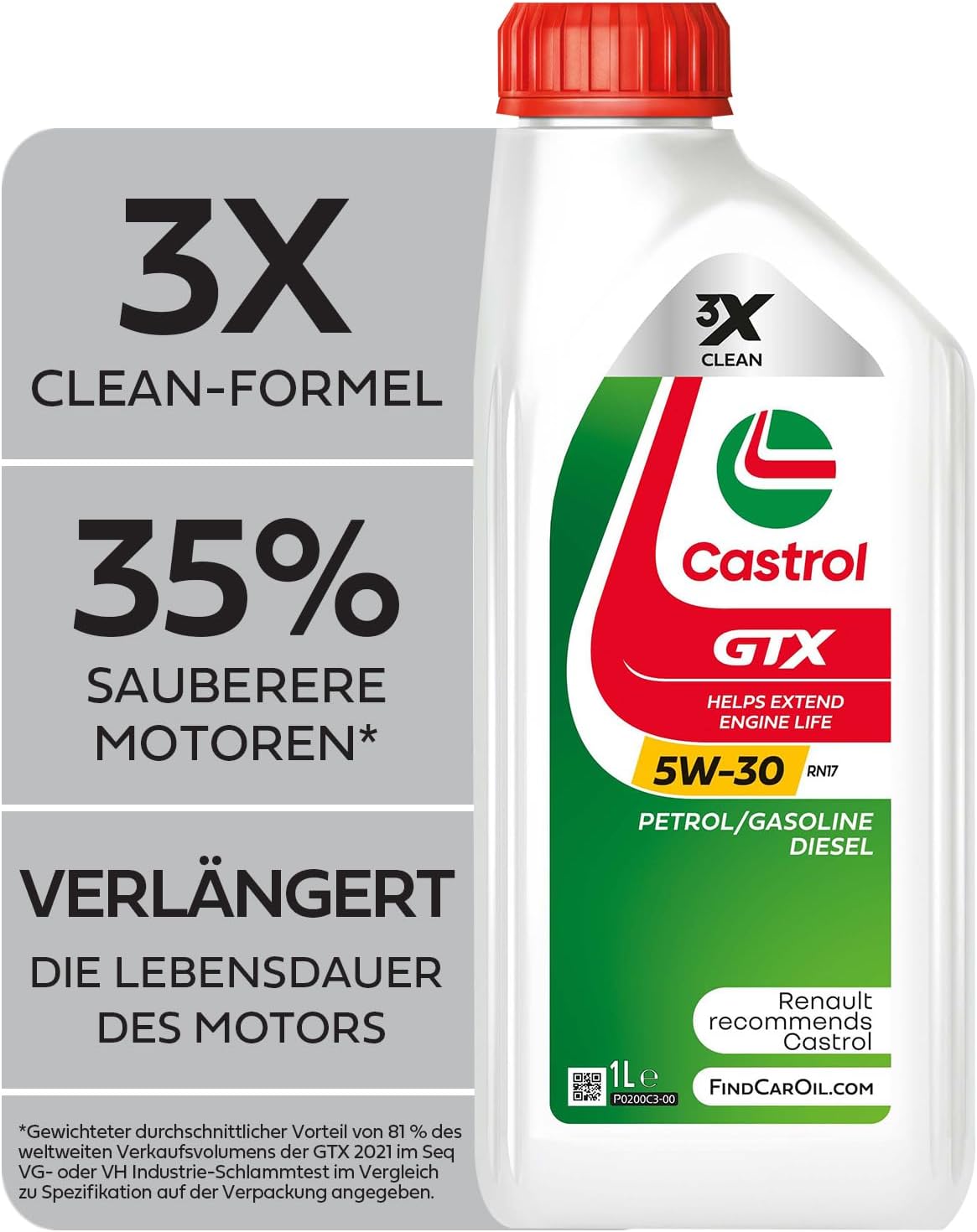 5W-30 Castrol GTX RN17 Motoröl 1 Liter