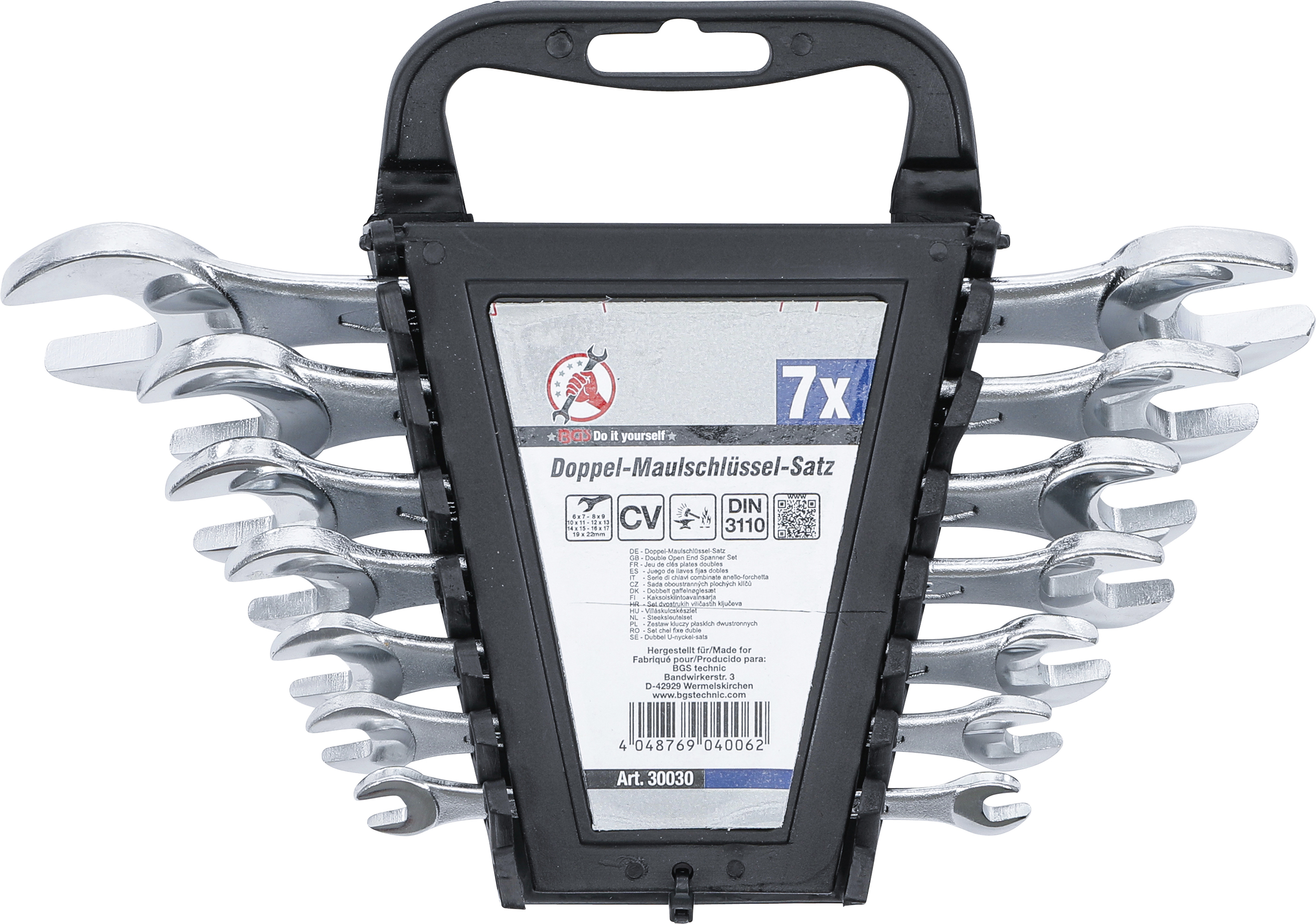 BGS Doppel-Maulschlüssel-Satz | SW 6 x 7 - 19 x 22 mm | 7-tlg.
